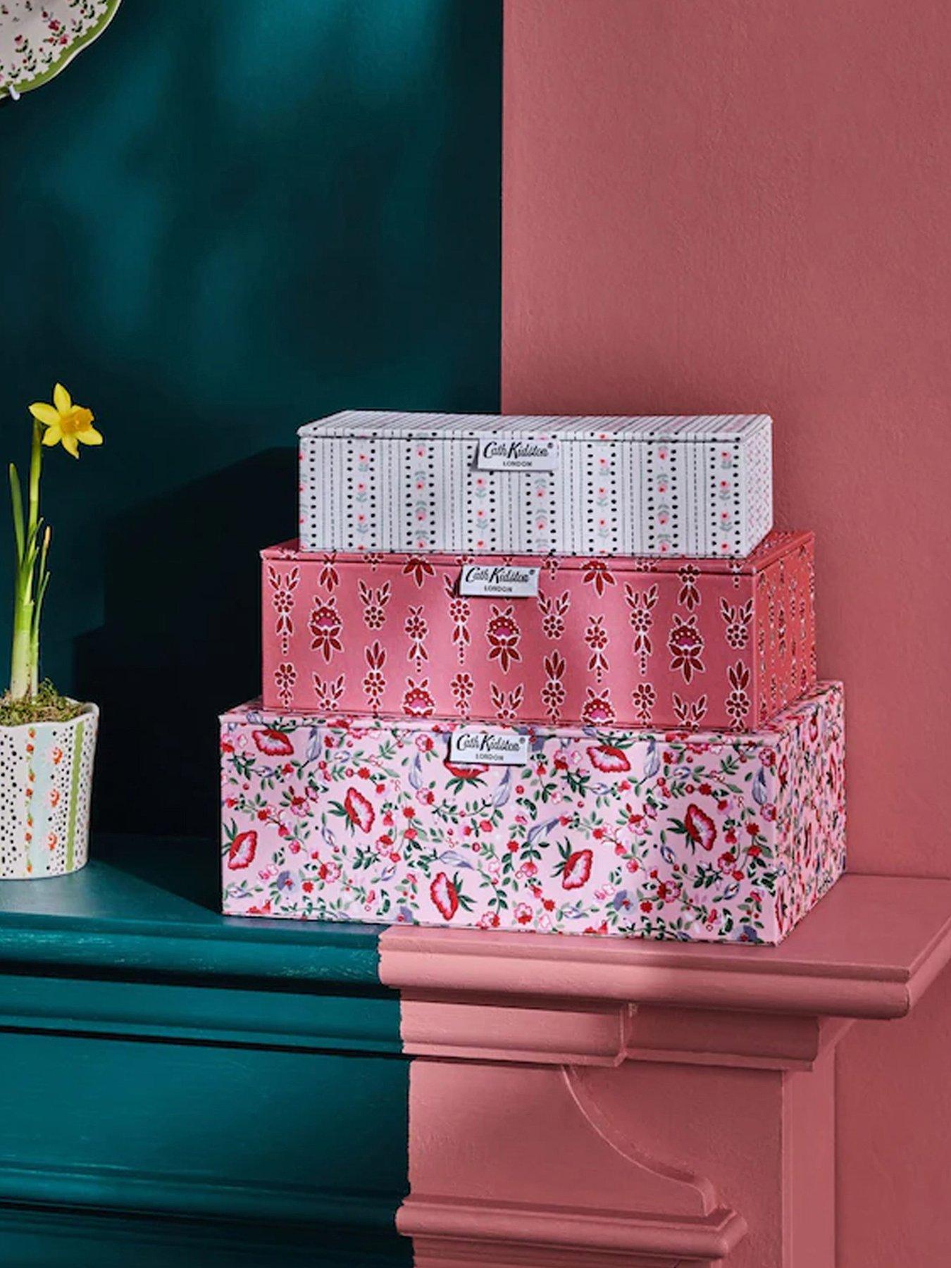 Cath Kidston Cath Kidston Set Of 3 Pink Floral Storage Boxes