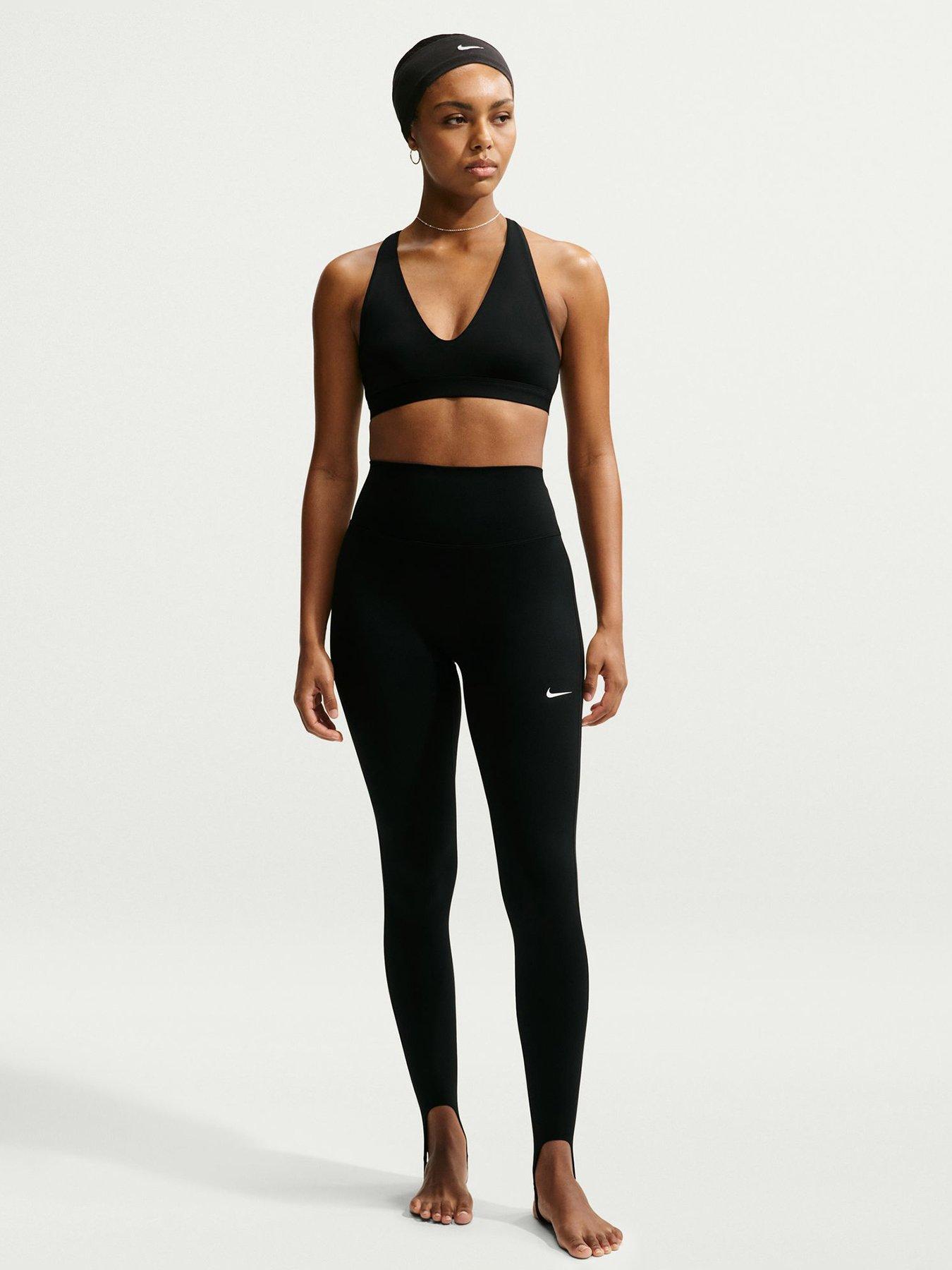 Image 1 of 7 of Nike Womens High-Waisted Stirrup Full Length Training Tights - Black