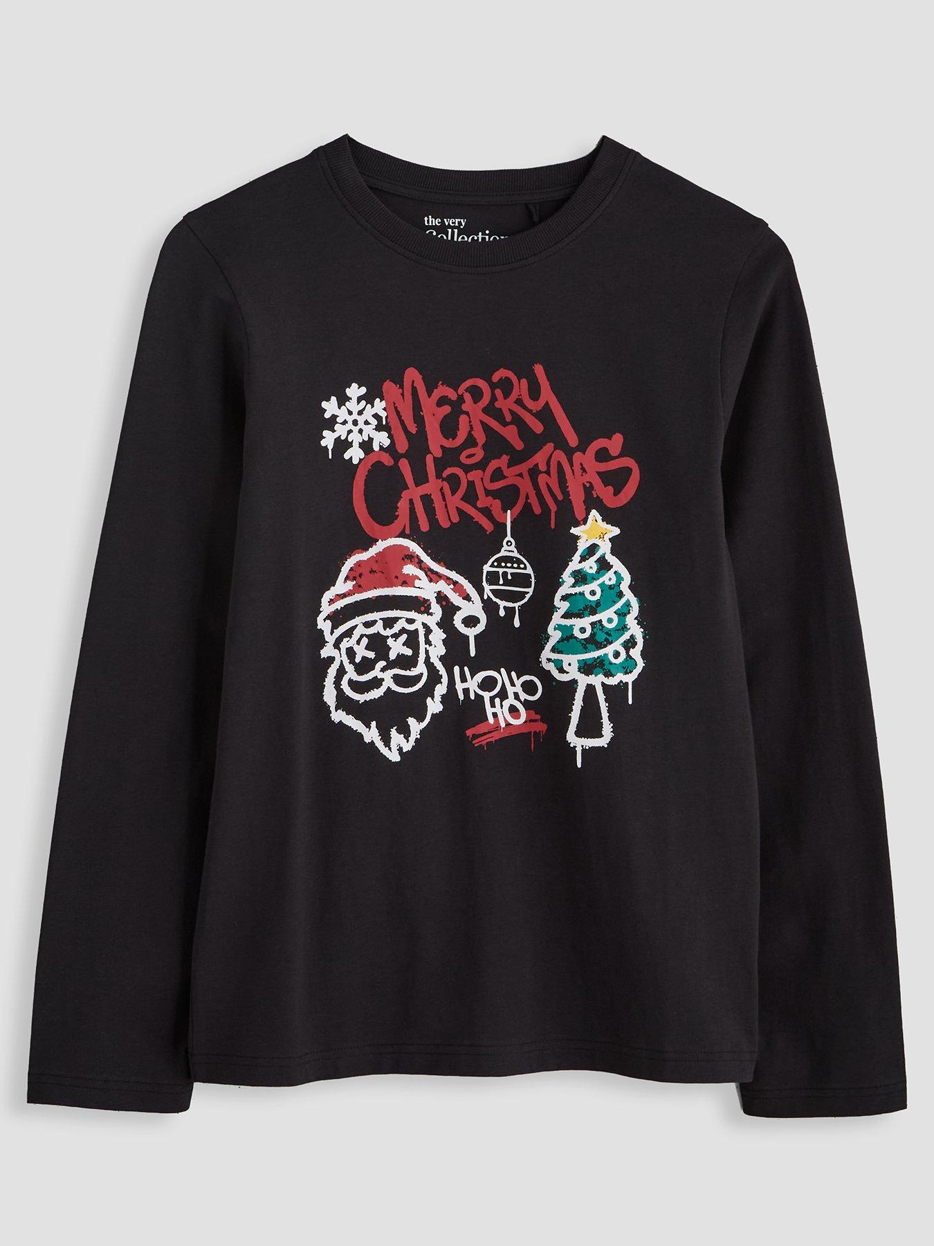 Image 1 of 3 of The Very Collection Boys Festive Graffiti Basic Tshirt