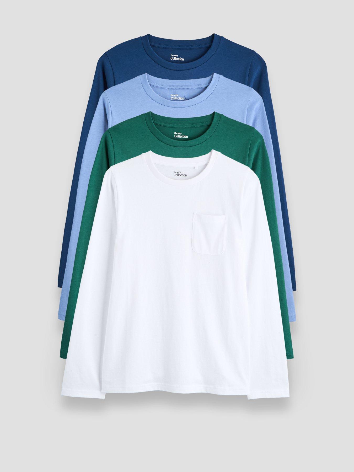 Image 1 of 5 of The Very Collection Boys 4 Pack Pocket Detail Basic T-shirt - Multi