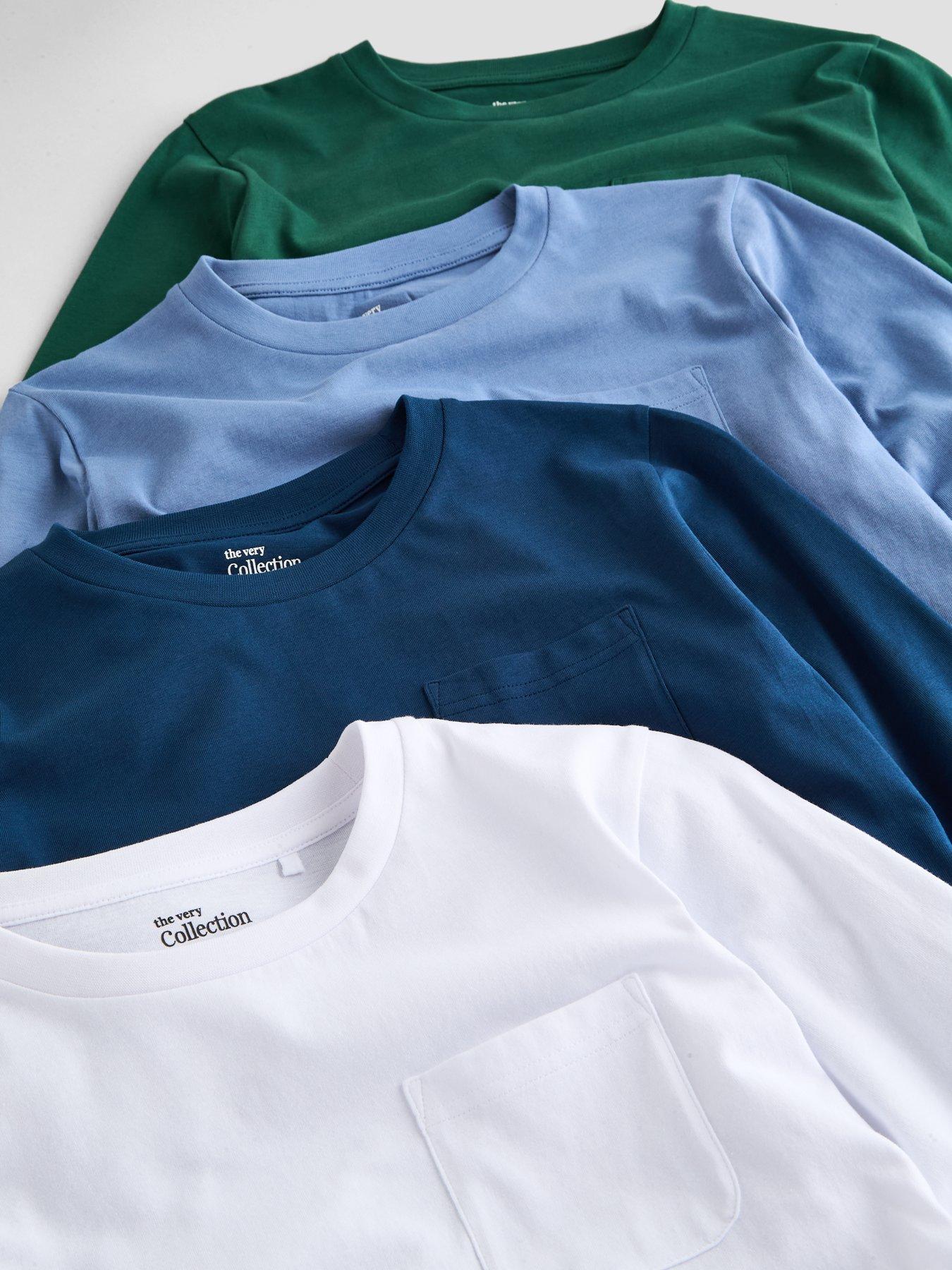 Image 5 of 5 of The Very Collection Boys 4 Pack Pocket Detail Basic T-shirt - Multi