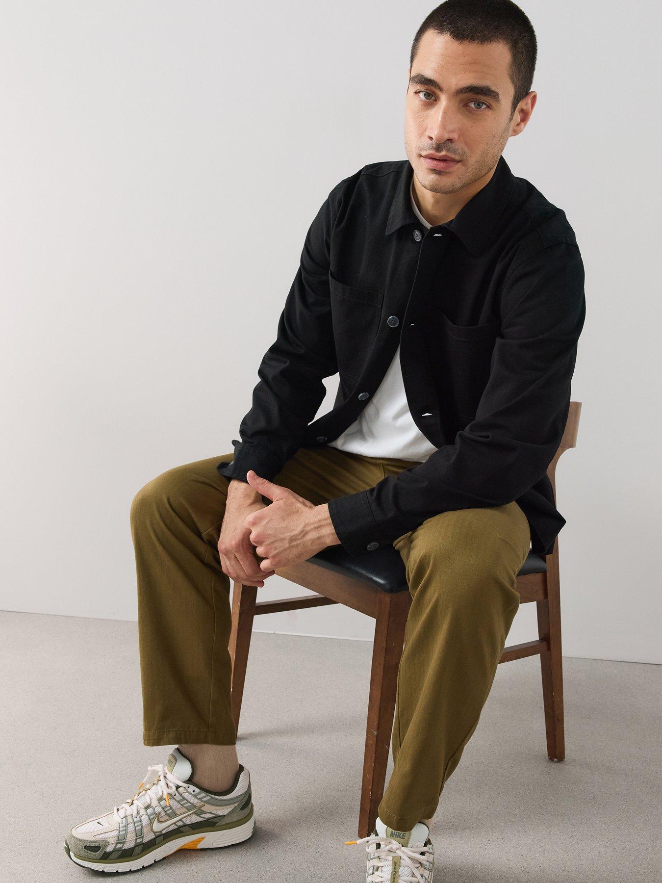 Image 1 of 7 of The Very Collection Pure Cotton Tapered Twill Trouser - Khaki