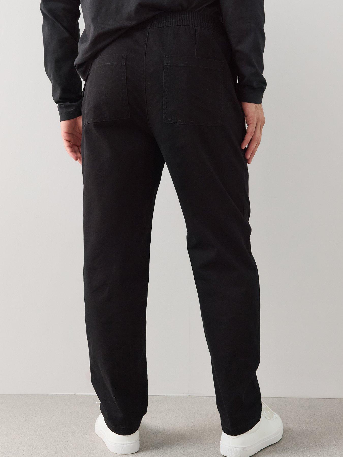 Image 2 of 7 of The Very Collection Pure Cotton Tapered Twill Trouser - Black