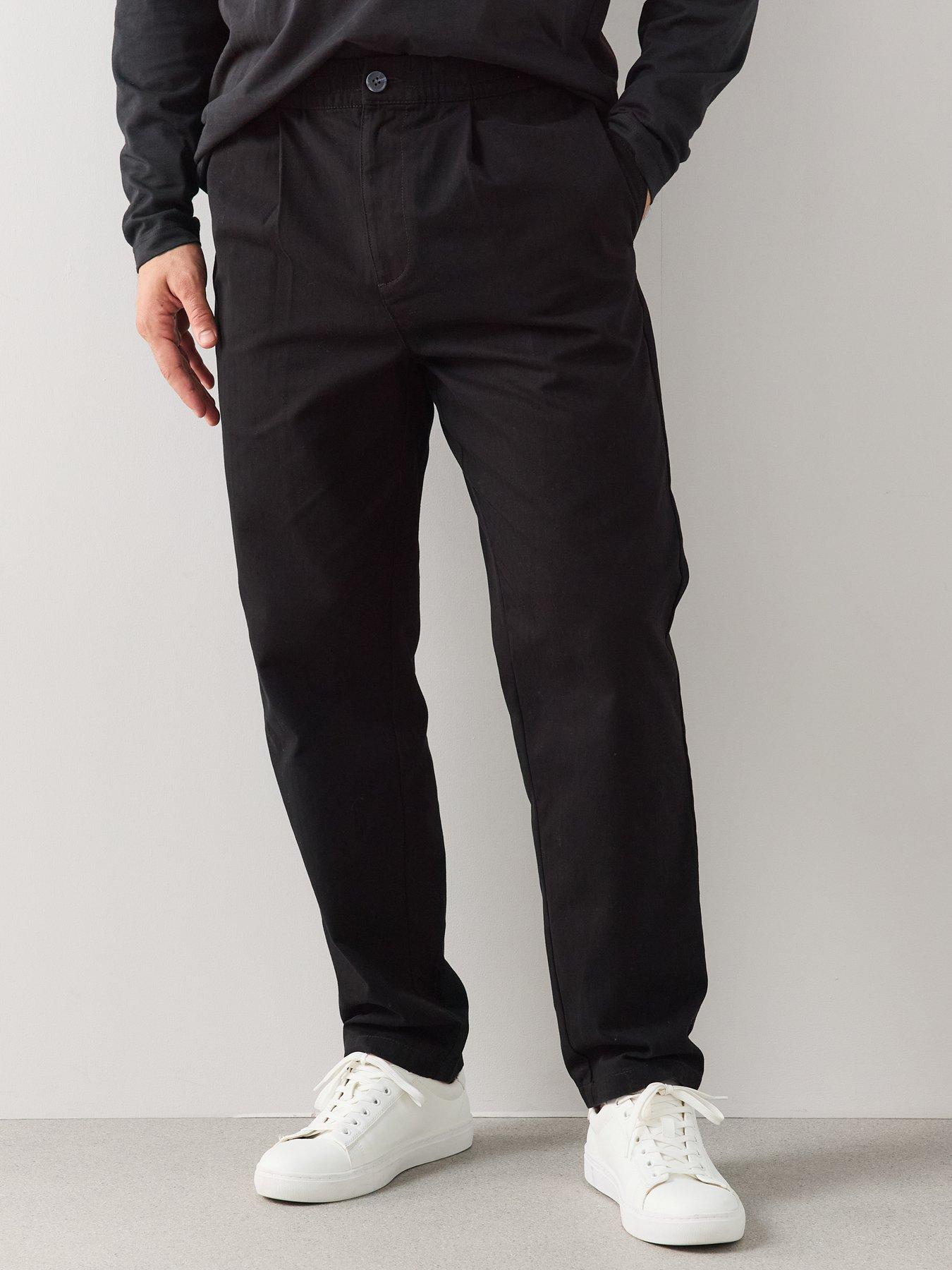 Image 4 of 7 of The Very Collection Pure Cotton Tapered Twill Trouser - Black