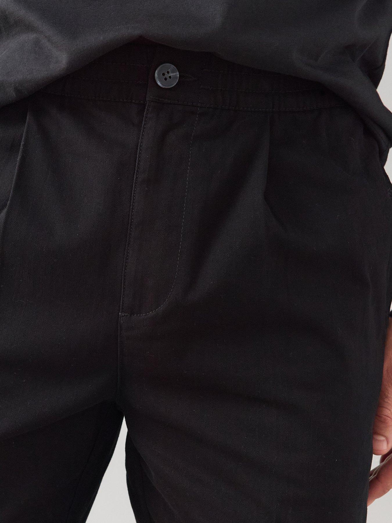 Image 6 of 7 of The Very Collection Pure Cotton Tapered Twill Trouser - Black