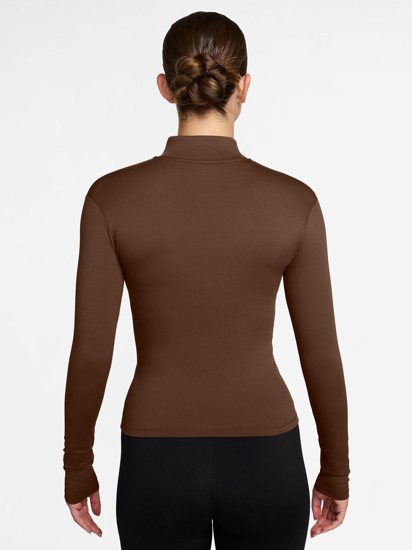 Image 2 of 3 of Nike Nike Womens Training One Fitted Dri-fit Full Zip Jacket - Brown