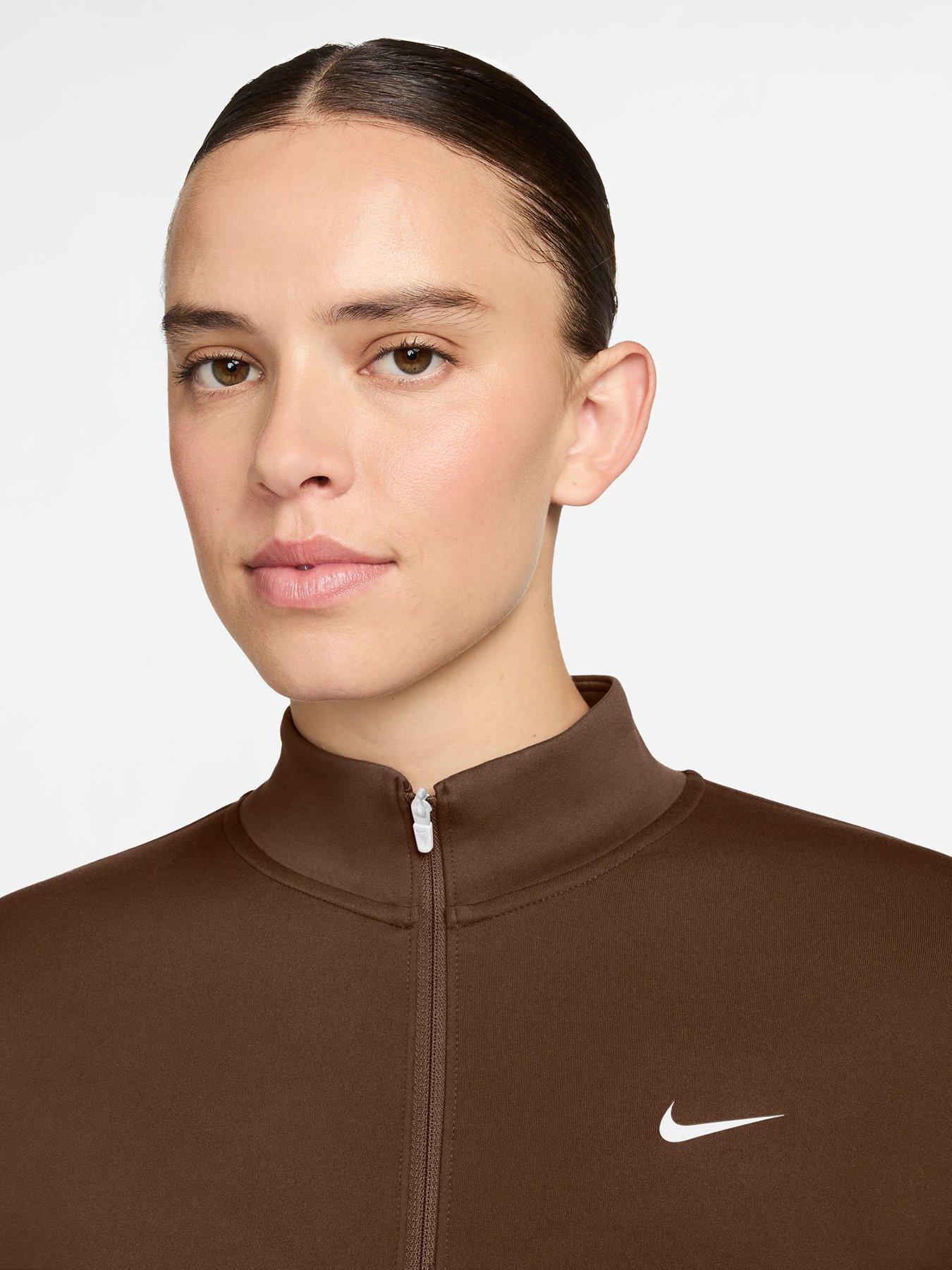 Image 3 of 3 of Nike Nike Womens Training One Fitted Dri-fit Full Zip Jacket - Brown