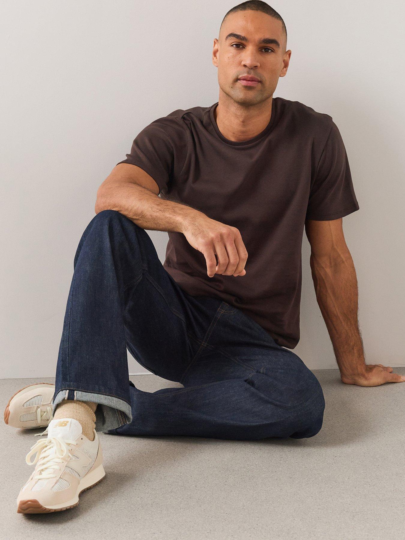 Image 1 of 6 of The Very Collection Mens Premium Interlock T-Shirt - Chocolate Brown