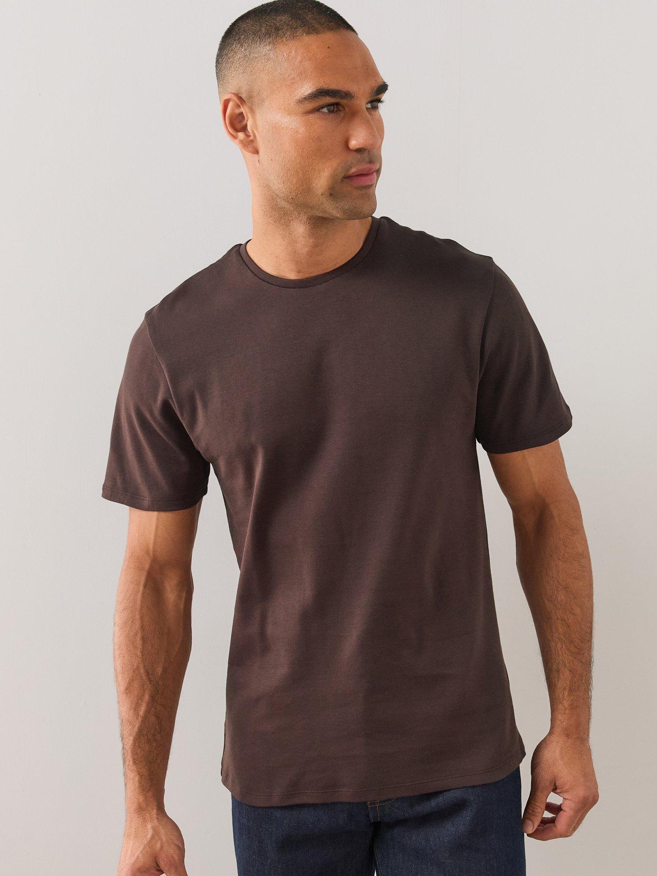 Image 6 of 6 of The Very Collection Mens Premium Interlock T-Shirt - Chocolate Brown