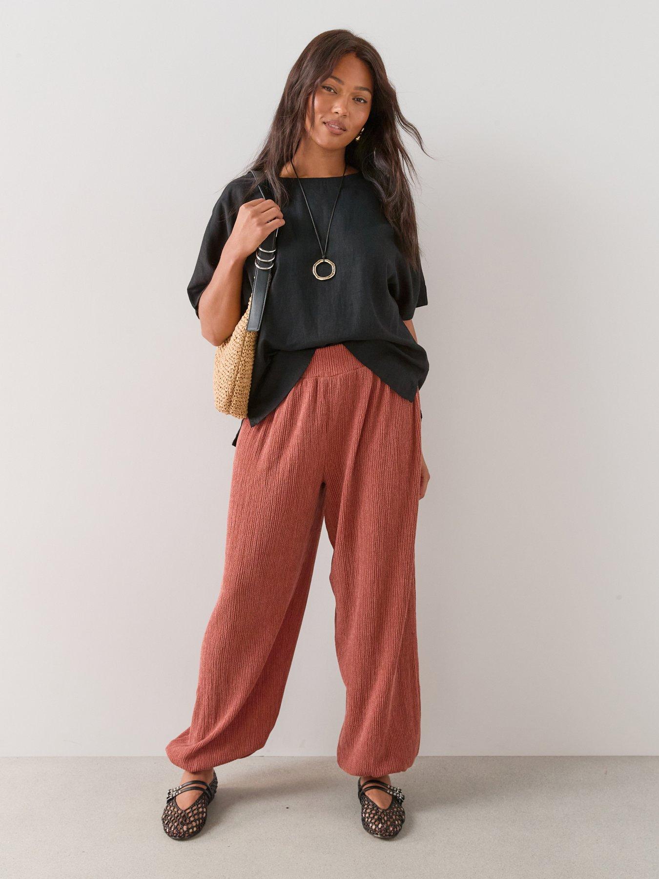 The Very Collection Curve Jersey Balloon Trouser - Dark Orange