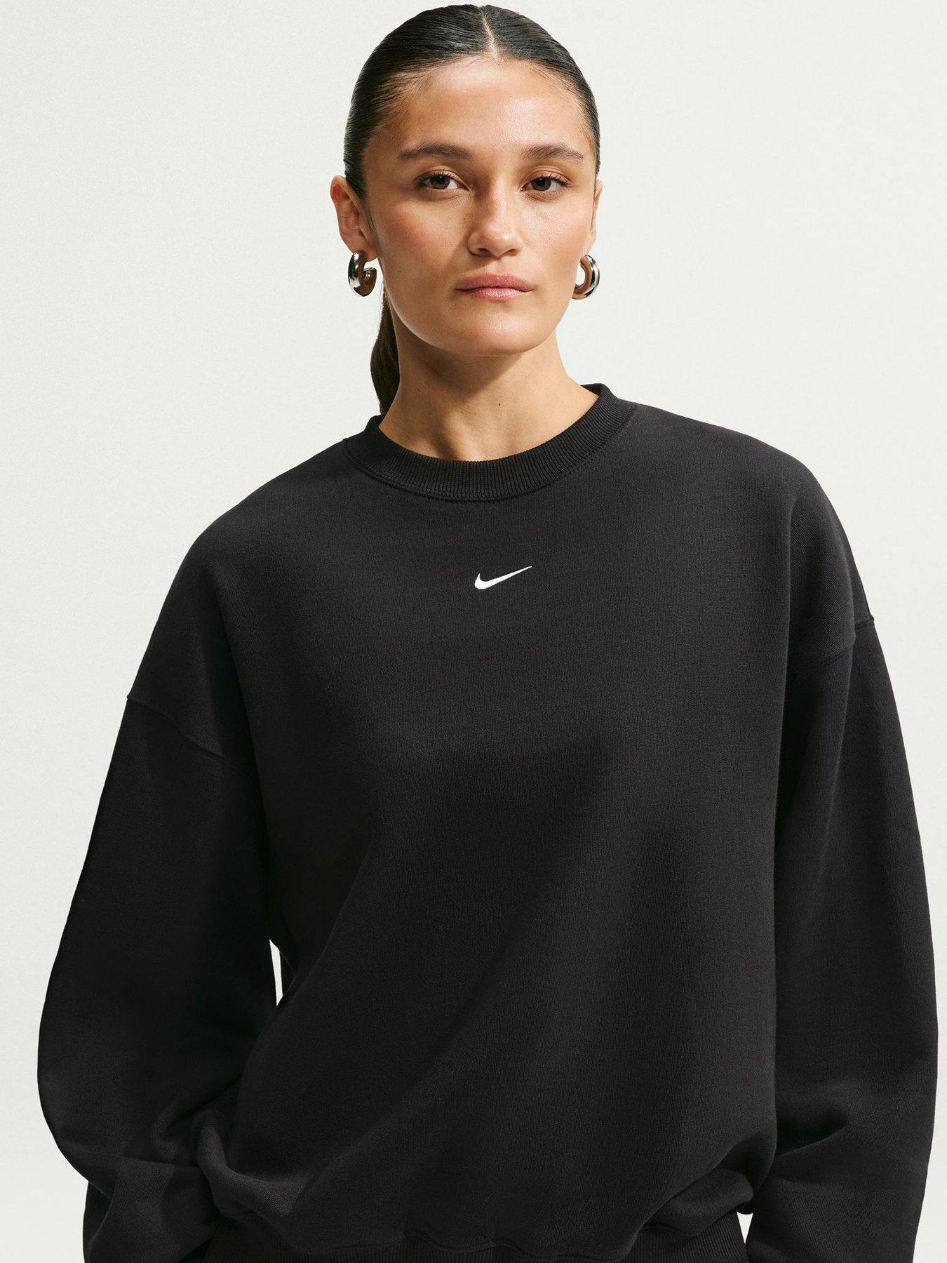 Nike Womens Studio Fleece Oversized Crew Sweatshirt - Black
