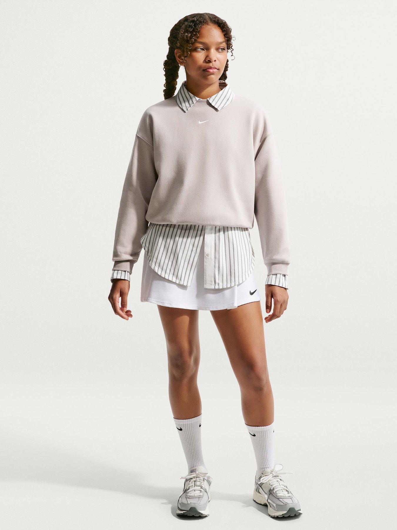 Image 3 of 5 of Nike Nike Junior Girls Studio Club Fleece Sweatshirt - Beige