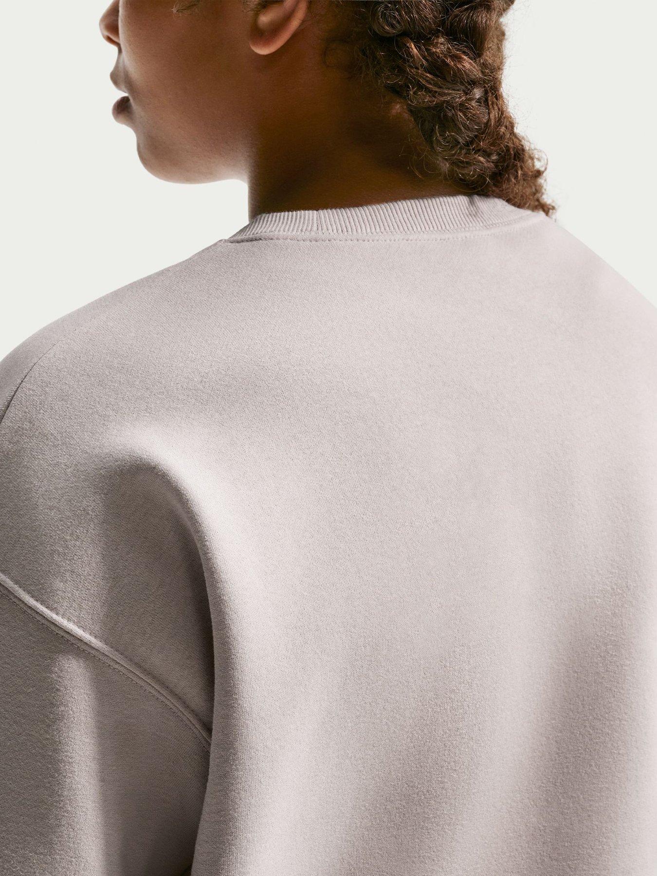Image 5 of 5 of Nike Nike Junior Girls Studio Club Fleece Sweatshirt - Beige