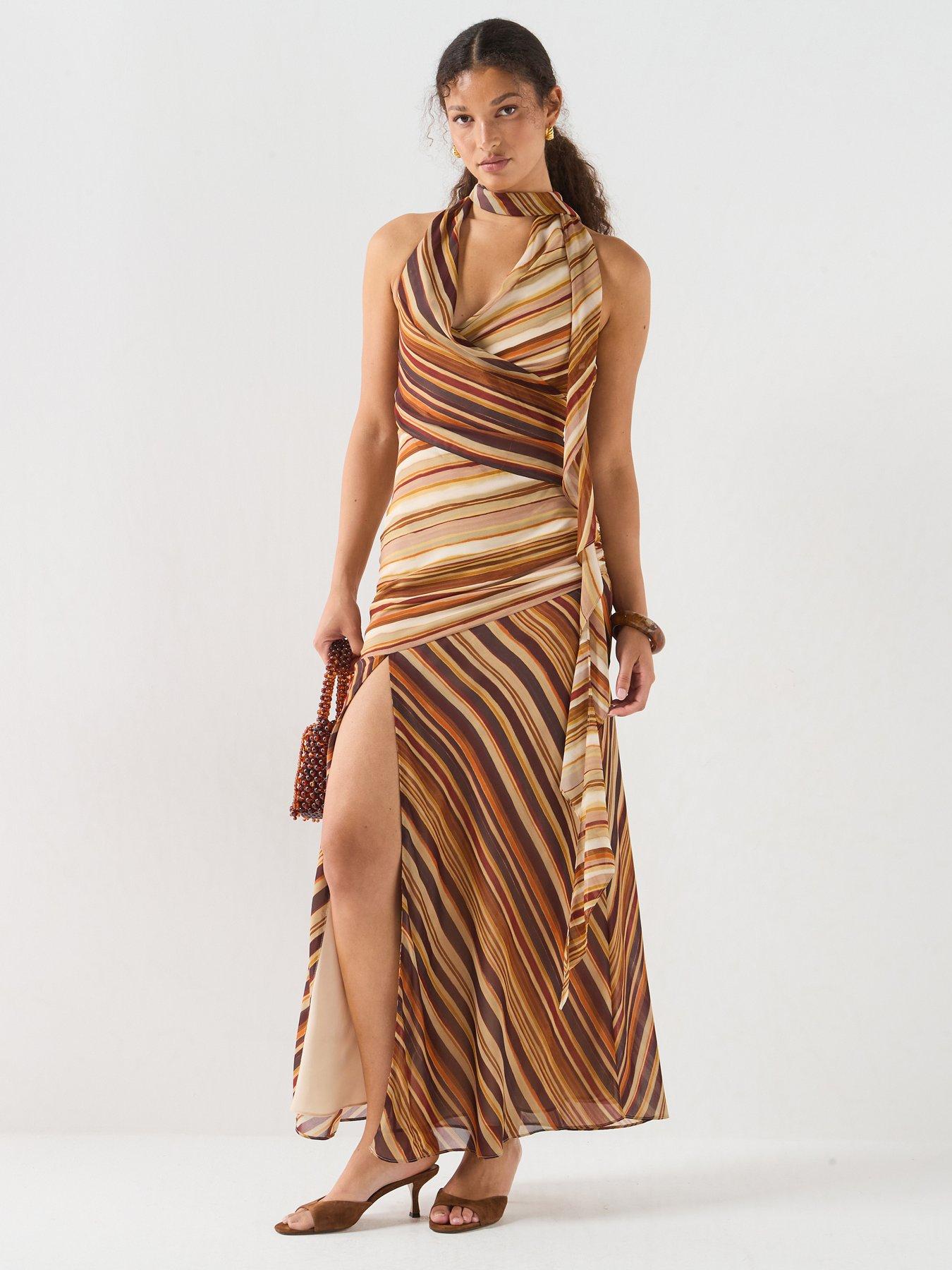 Forever New Ana Halter Maxi Dress - Brown