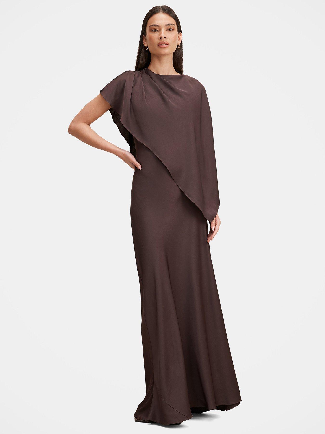 Forever New Zinnia Cape Maxi Dress - Brown