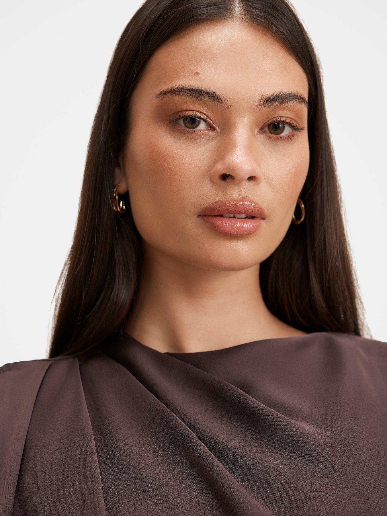 Image 3 of 5 of Forever New Zinnia Cape Maxi Dress - Brown