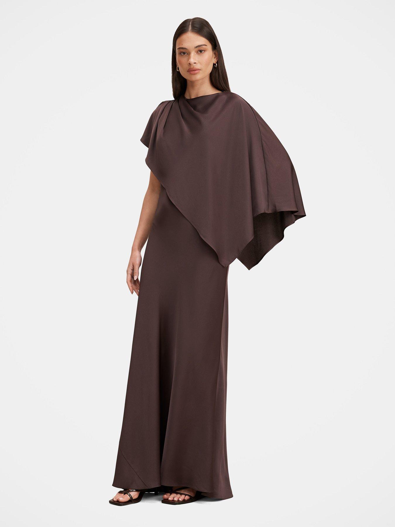 Image 4 of 5 of Forever New Zinnia Cape Maxi Dress - Brown