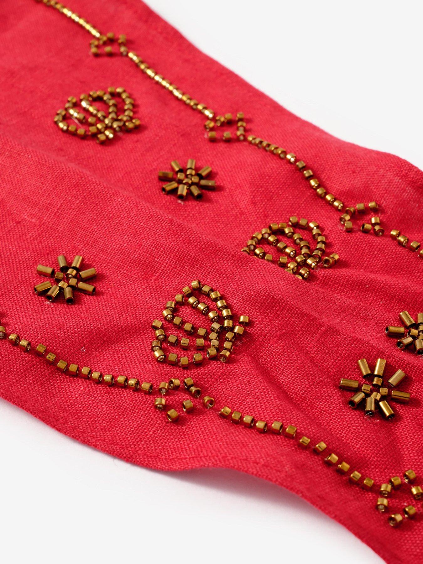 Image 3 of 4 of Mint Velvet Red Embellished Neck Scarf