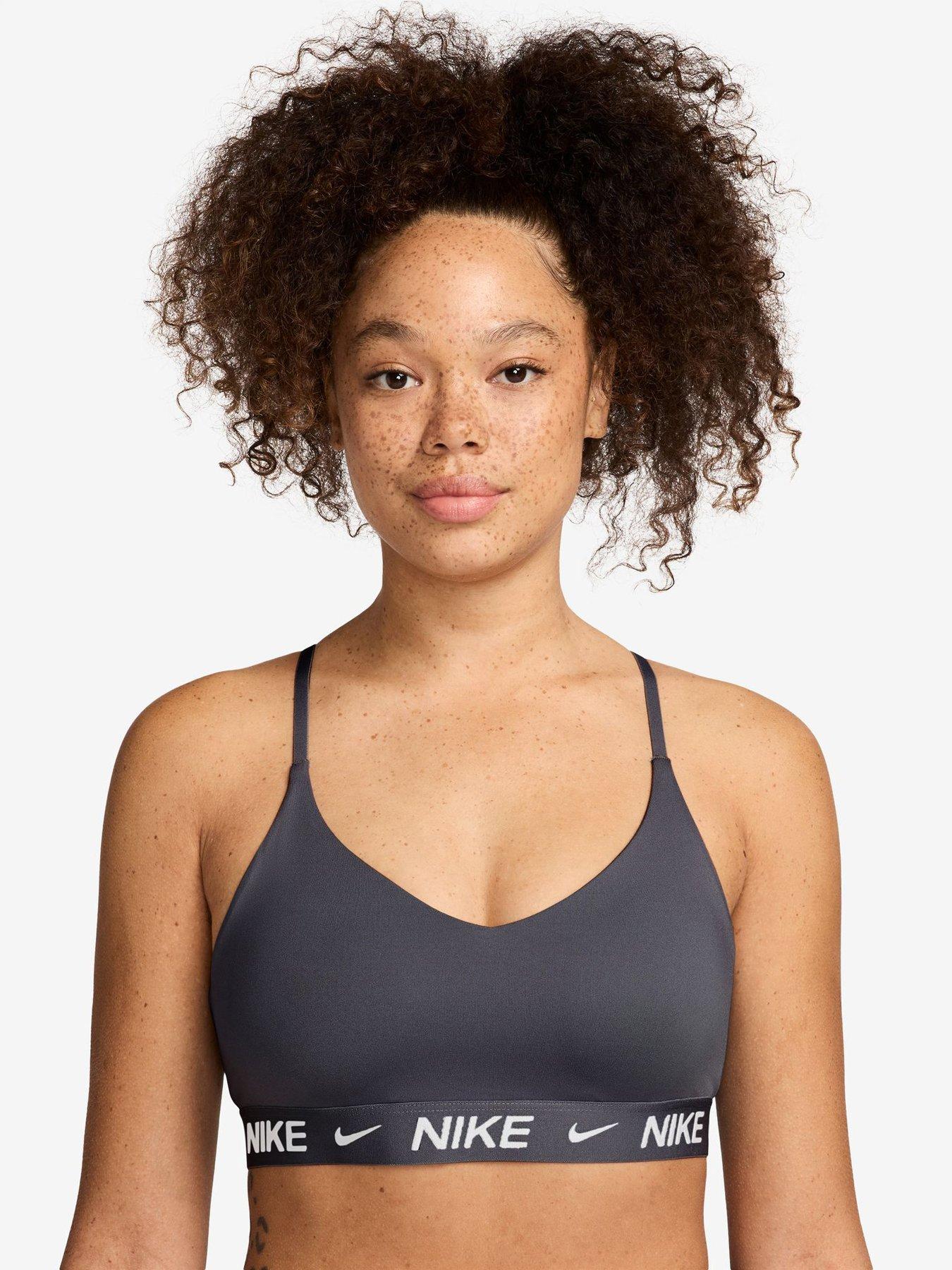 Image 1 of 3 of Nike Womens Indy Light Support Dri-FIT Sports Bra - Gridiron/White