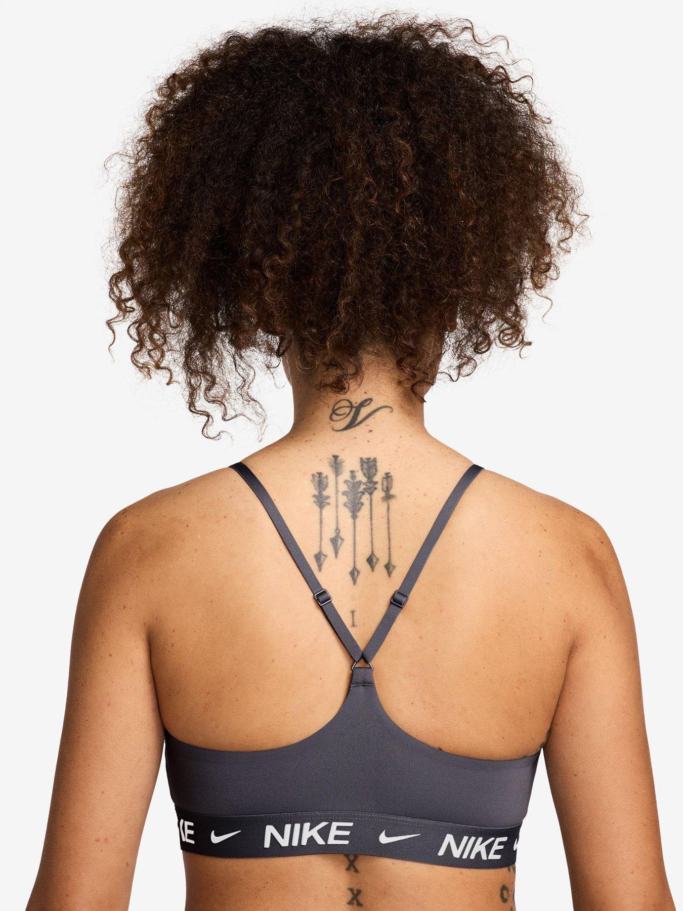 Image 2 of 3 of Nike Womens Indy Light Support Dri-FIT Sports Bra - Gridiron/White