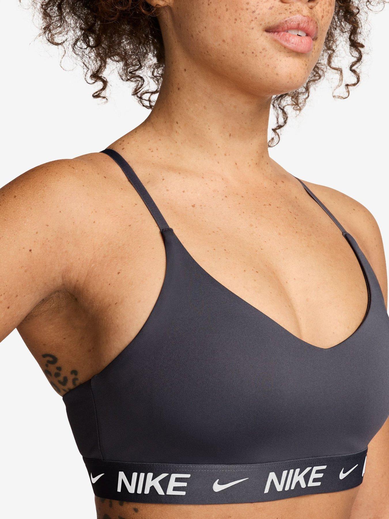 Image 3 of 3 of Nike Womens Indy Light Support Dri-FIT Sports Bra - Gridiron/White
