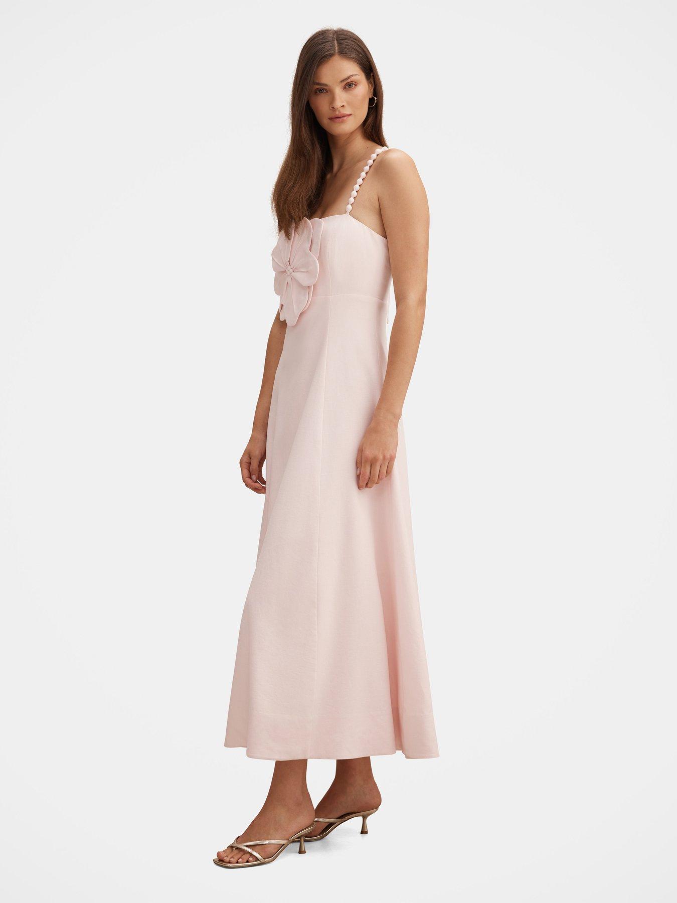 Image 4 of 5 of Forever New Nicolette Flower Midi Dress - Pink