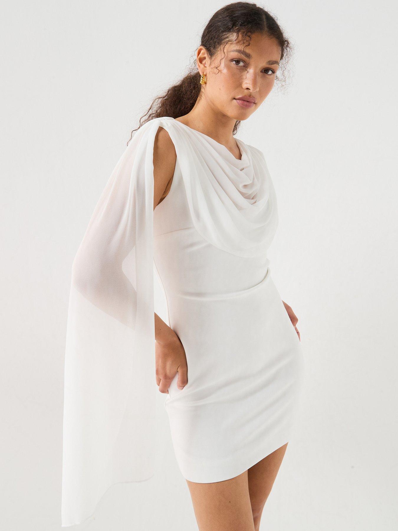Forever New Bowie Mini Dress With Shawl - White
