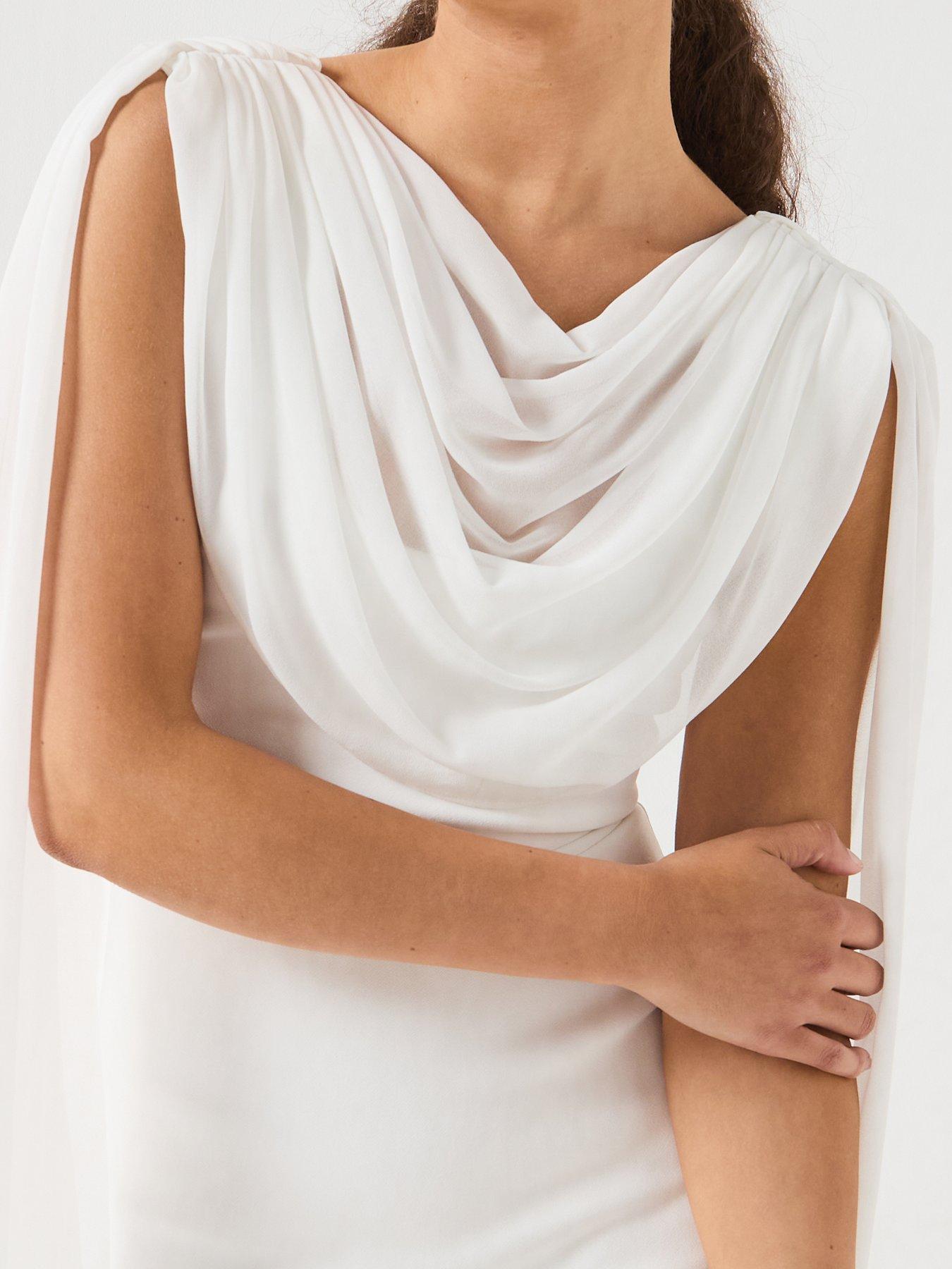 Image 4 of 6 of Forever New Bowie Mini Dress With Shawl - Brown