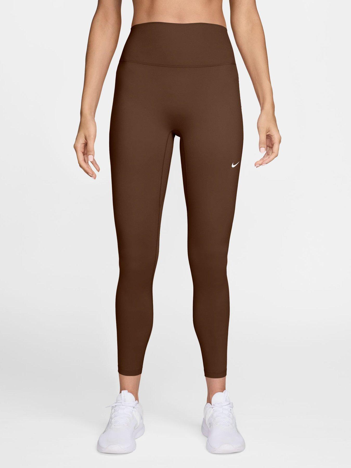 Image 1 of 3 of Nike Womens Dri-FIT One High Rise 7/8 Tights - Brown
