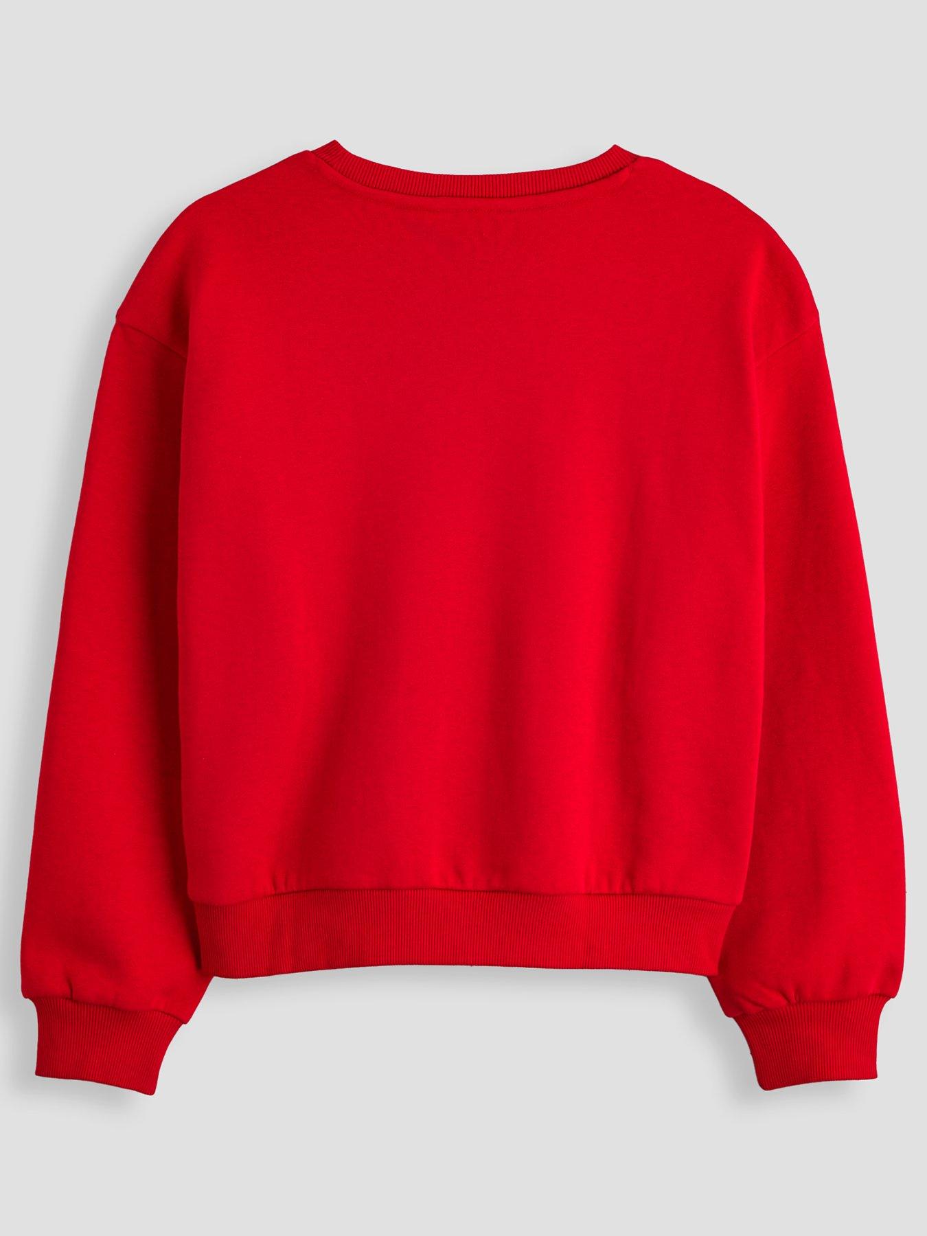 Image 2 of 4 of The Very Collection Girls Santa Festive Sweatshirt - Red