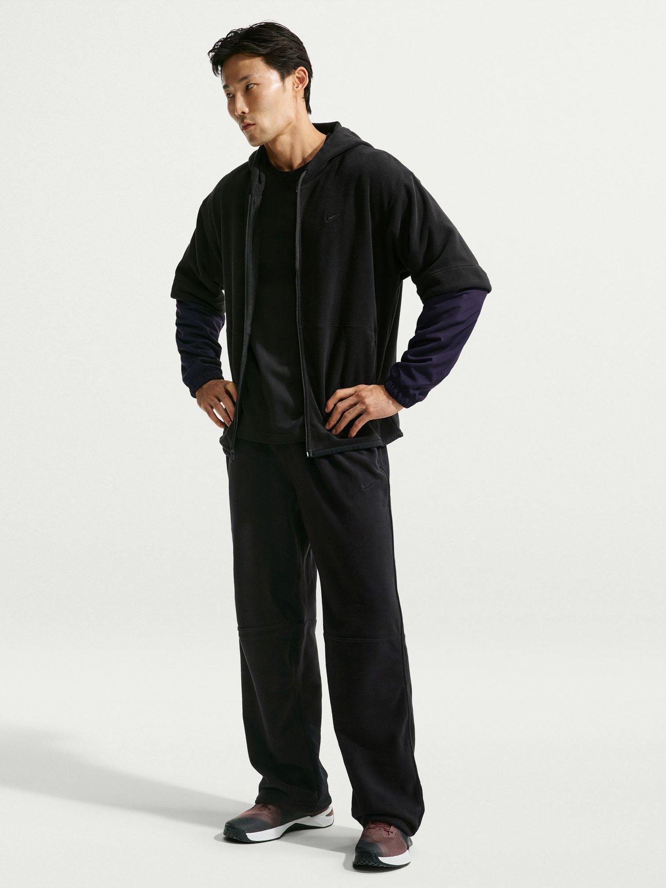 Image 3 of 6 of Nike Mens Therma Polar Fleece Full Zip Hooded Hoodie - Black