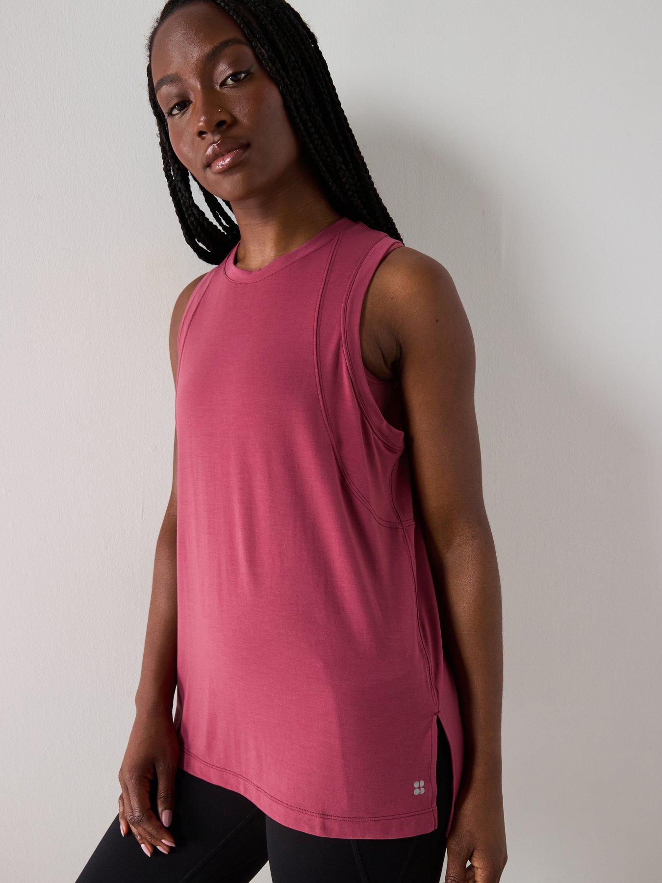 Sweaty Betty Womens Yoga Soft Flow Studio Longline Tank - Pink