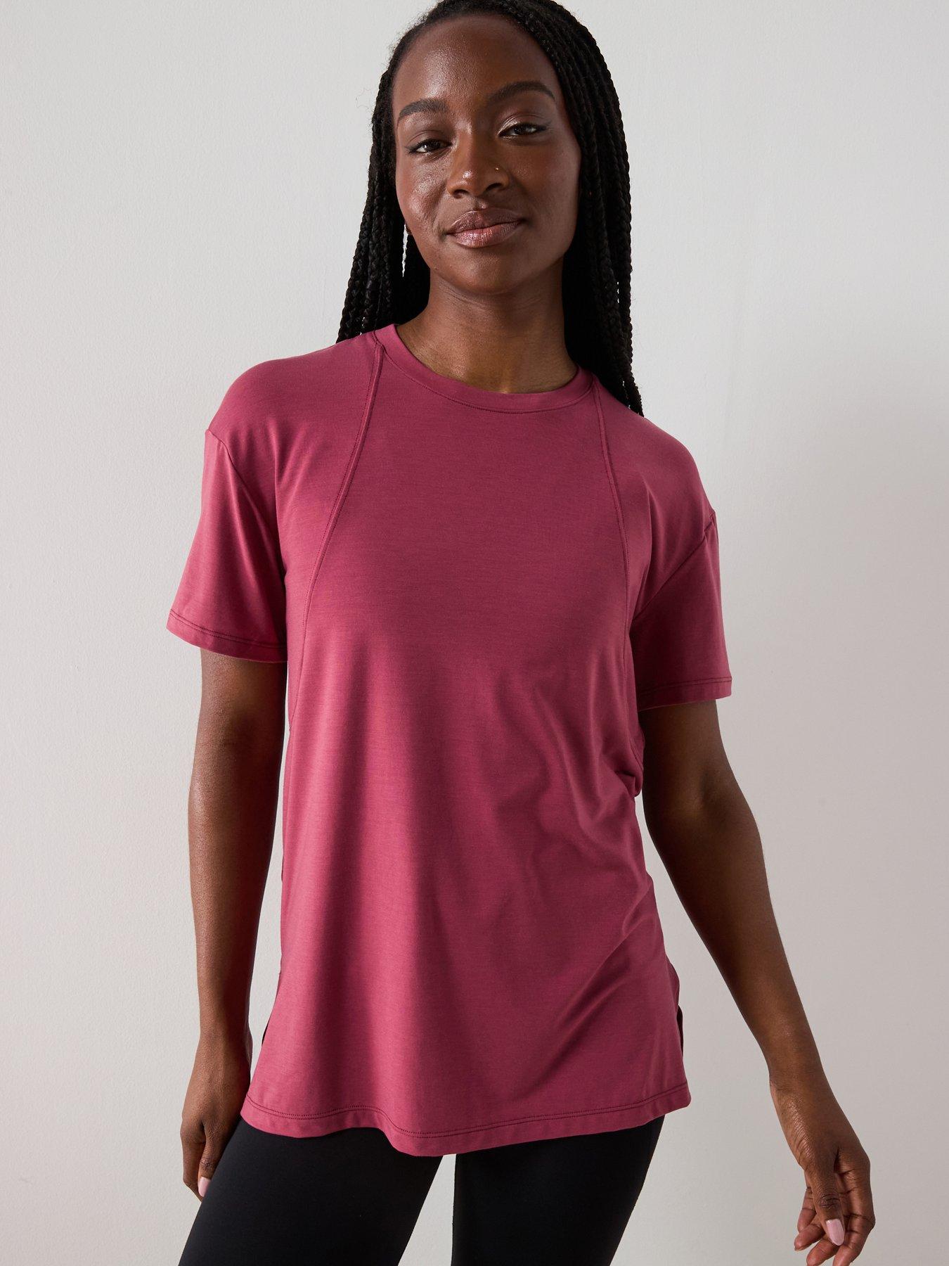 Image 1 of 6 of Sweaty Betty Womens Yoga Soft Flow Studio Longline Tee - Pink