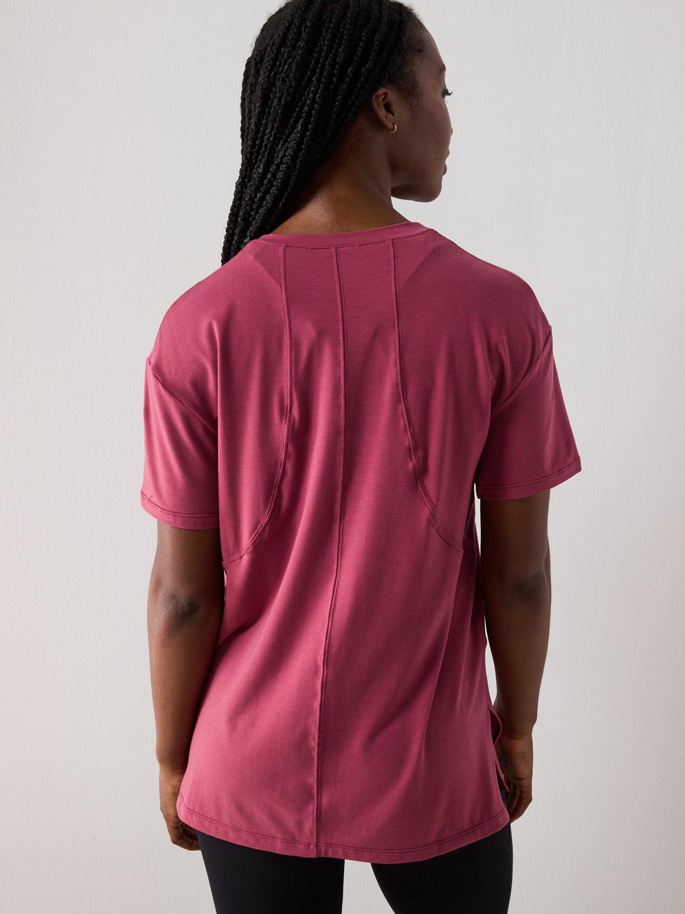 Image 2 of 6 of Sweaty Betty Womens Yoga Soft Flow Studio Longline Tee - Pink