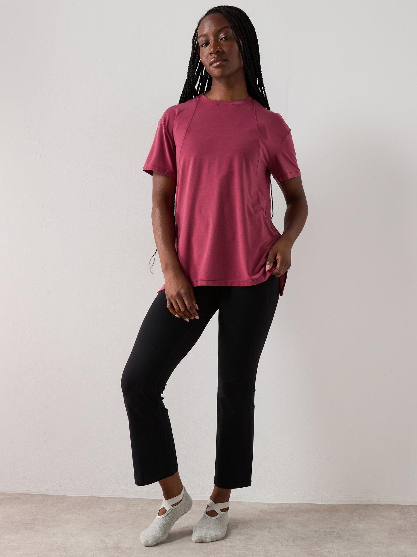 Image 3 of 6 of Sweaty Betty Womens Yoga Soft Flow Studio Longline Tee - Pink