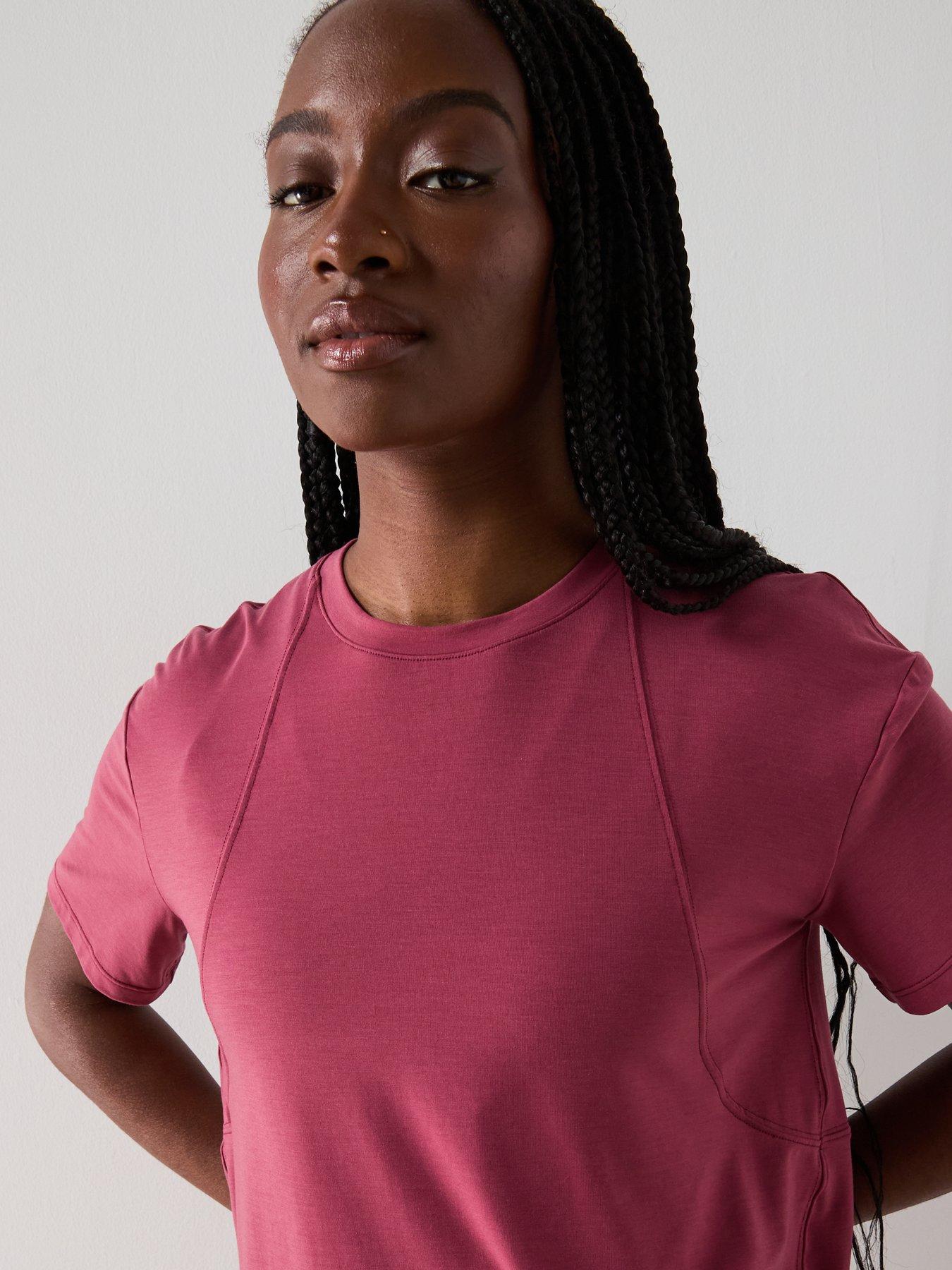 Image 4 of 6 of Sweaty Betty Womens Yoga Soft Flow Studio Longline Tee - Pink