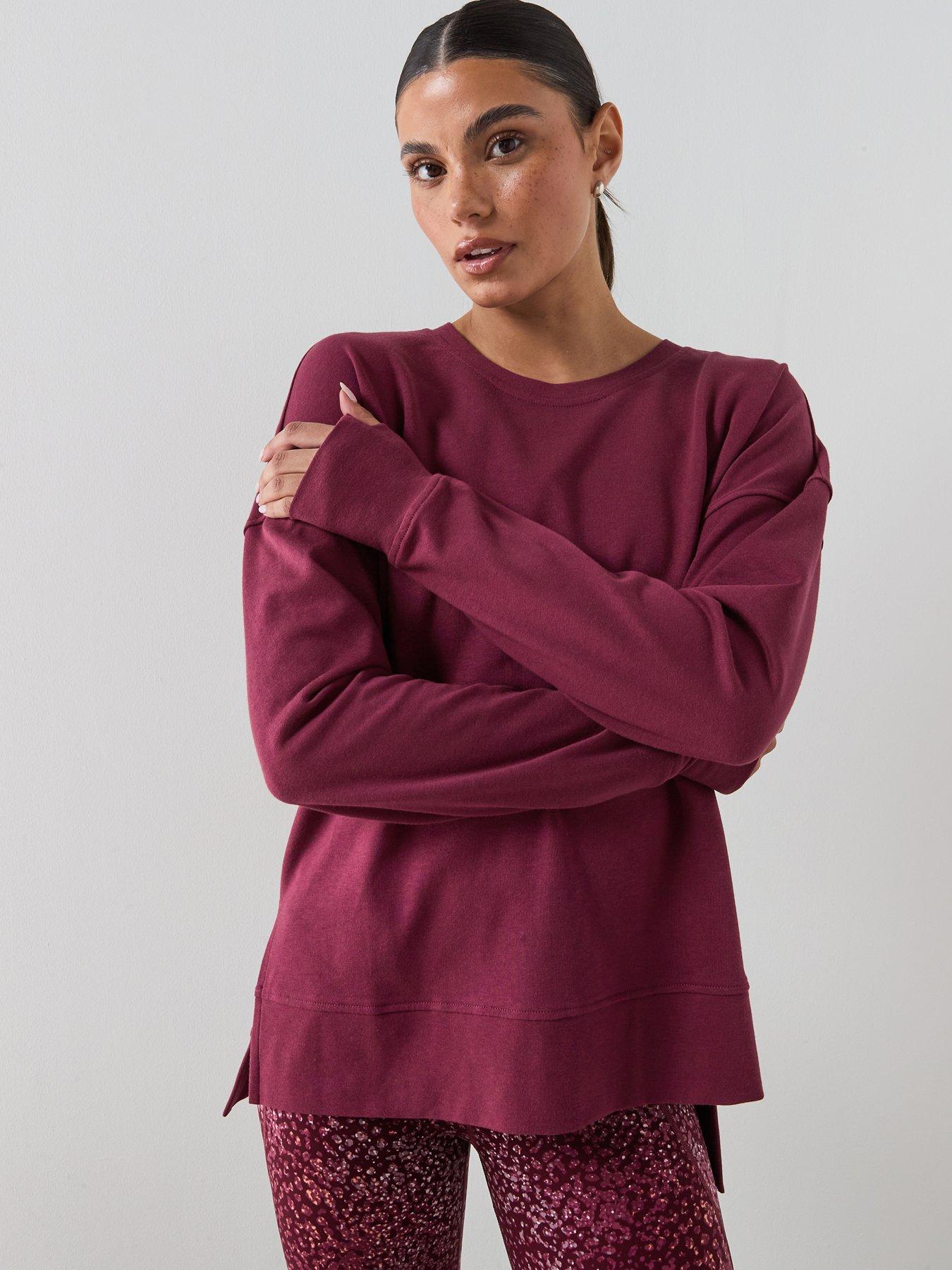 Image 1 of 5 of Sweaty Betty Womens Training After Class Longline Sweatshirt - Red
