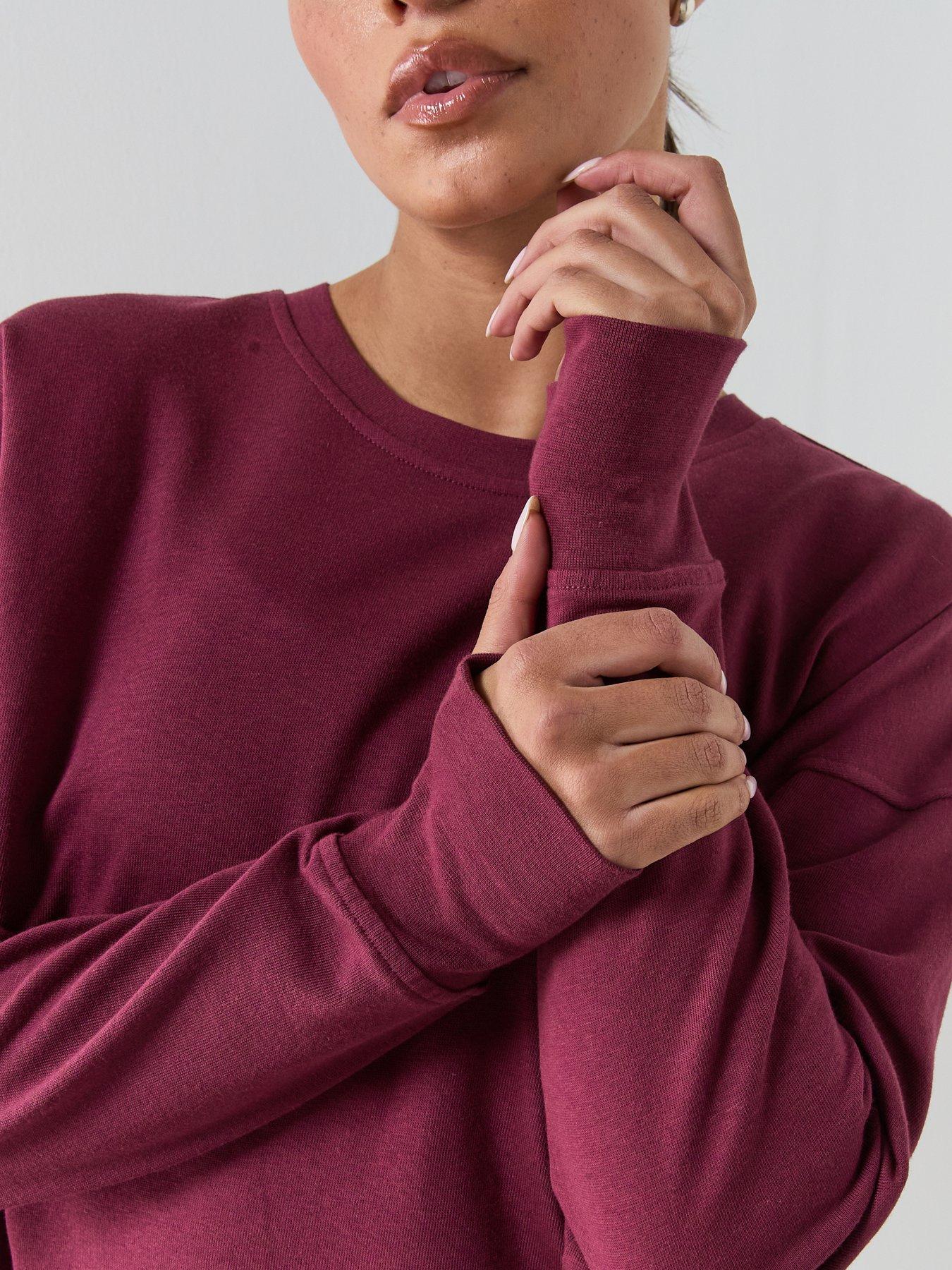 Image 4 of 5 of Sweaty Betty Womens Training After Class Longline Sweatshirt - Red