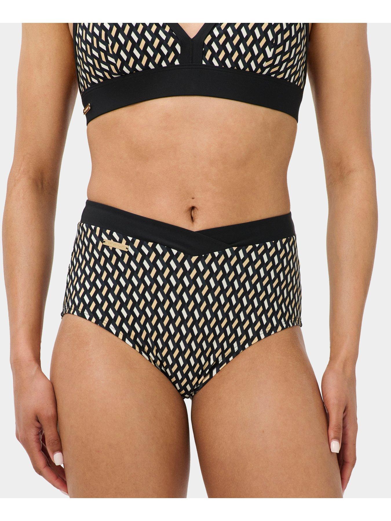 Image 1 of 4 of Sweaty Betty Womens Training Wrap Front High Waist Bikini Brief - Beige