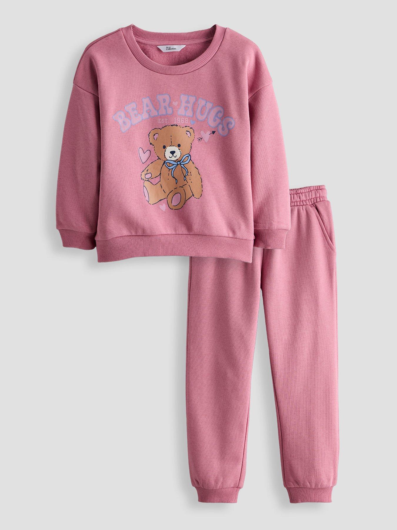 The Very Collection Girls Teddy Bear Sweat And Jogger Set