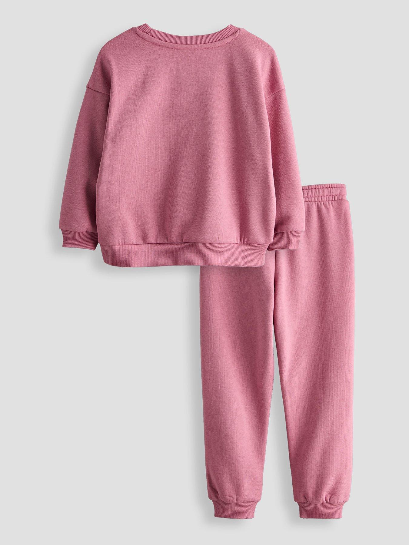 Image 2 of 5 of The Very Collection Girls Teddy Bear Sweat And Jogger Set - Pink