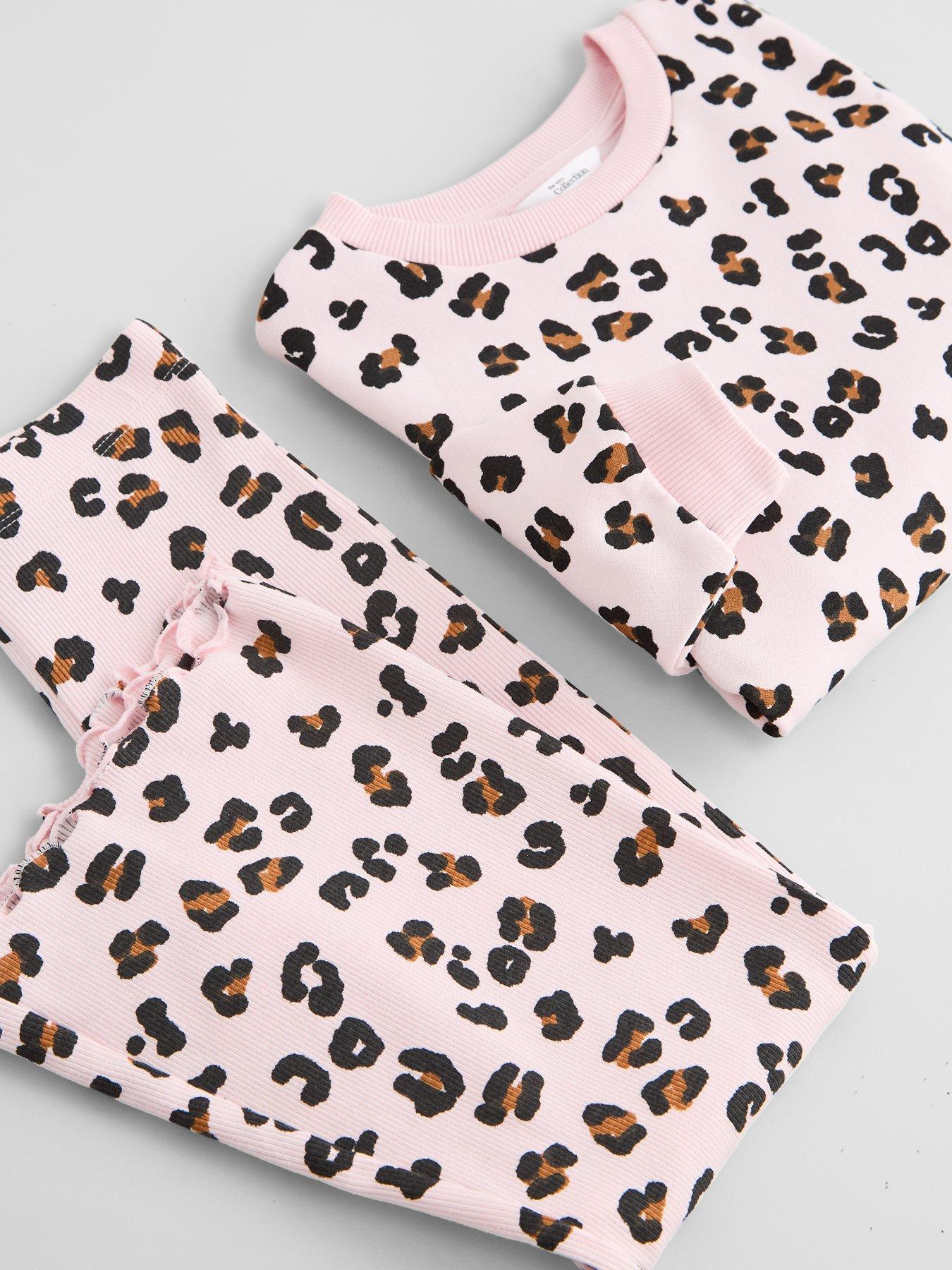 Image 3 of 6 of The Very Collection Girls Leopard Print Sweat And Flare Legging Set (9 months - 7 years) - Print