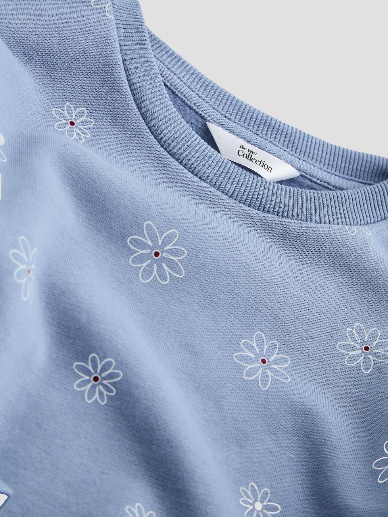 Image 4 of 4 of The Very Collection Girls Blue Floral Sweat