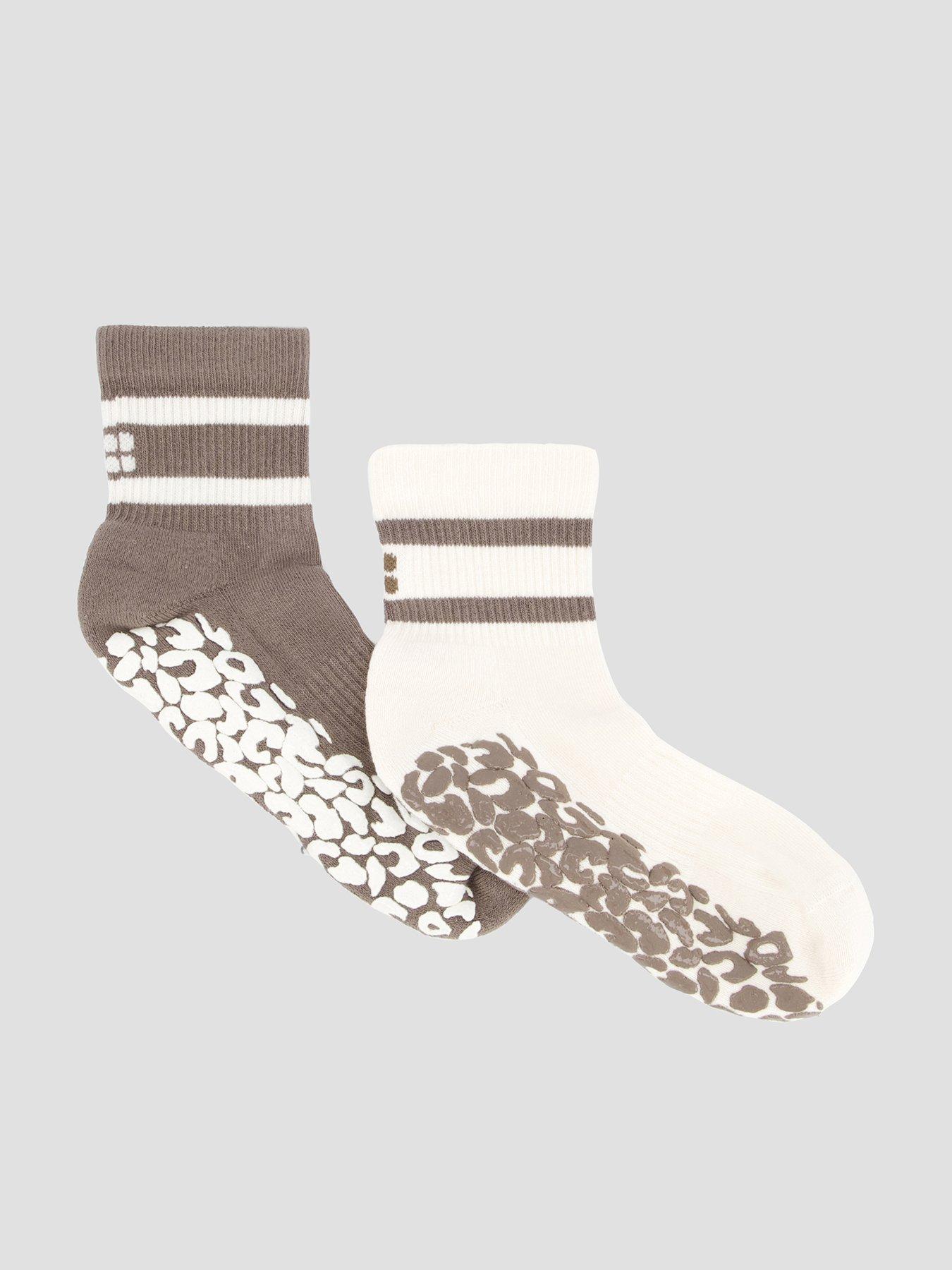 Sweaty Betty Womens Training Animal Print Mini Pilates Crew Gripper 2 Pack - Khaki