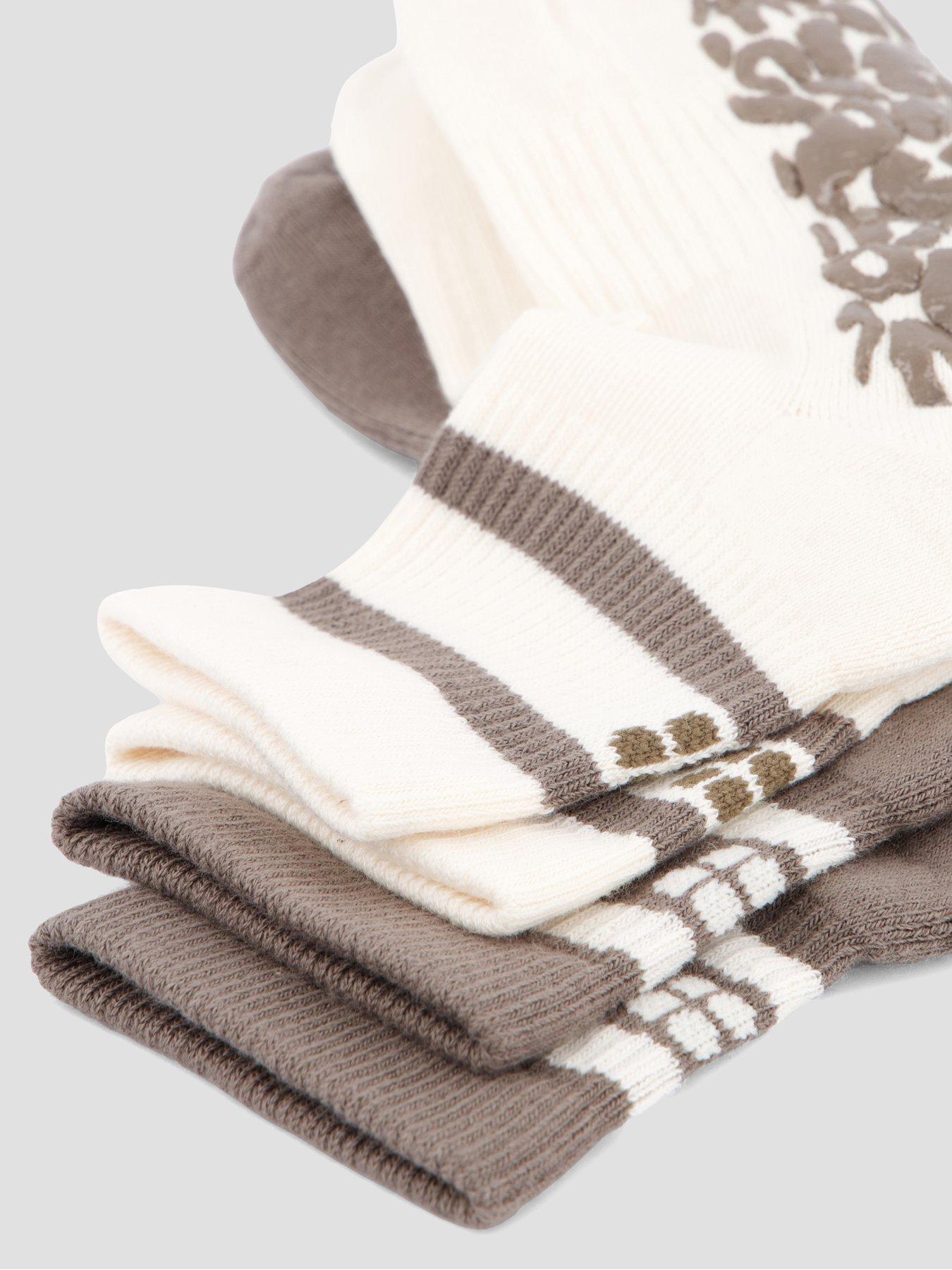 Image 3 of 6 of Sweaty Betty Womens Training Animal Print Mini Pilates Crew Gripper 2 Pack - Khaki