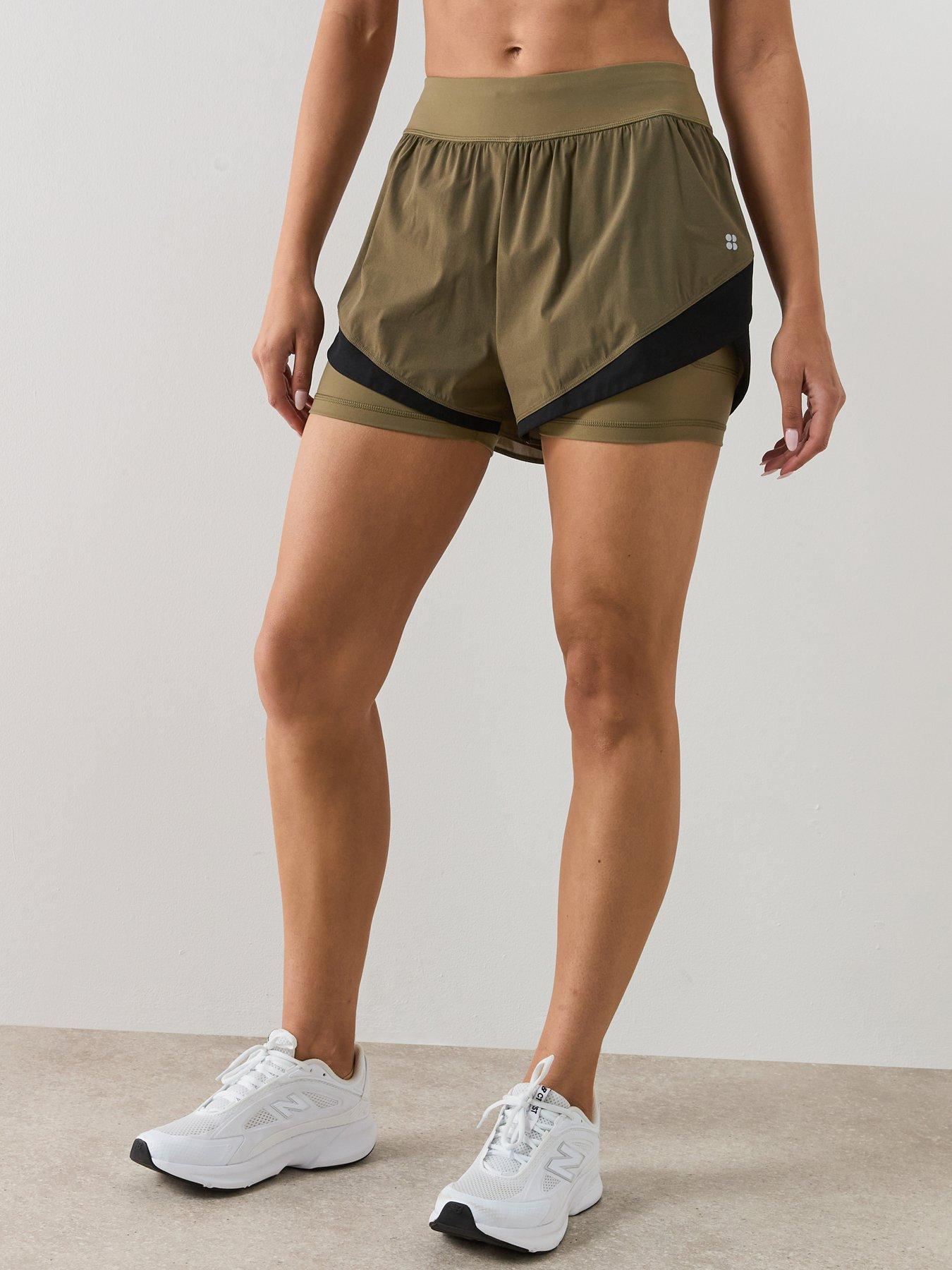Sweaty Betty Tempo Run Shorts - Khaki Brown
