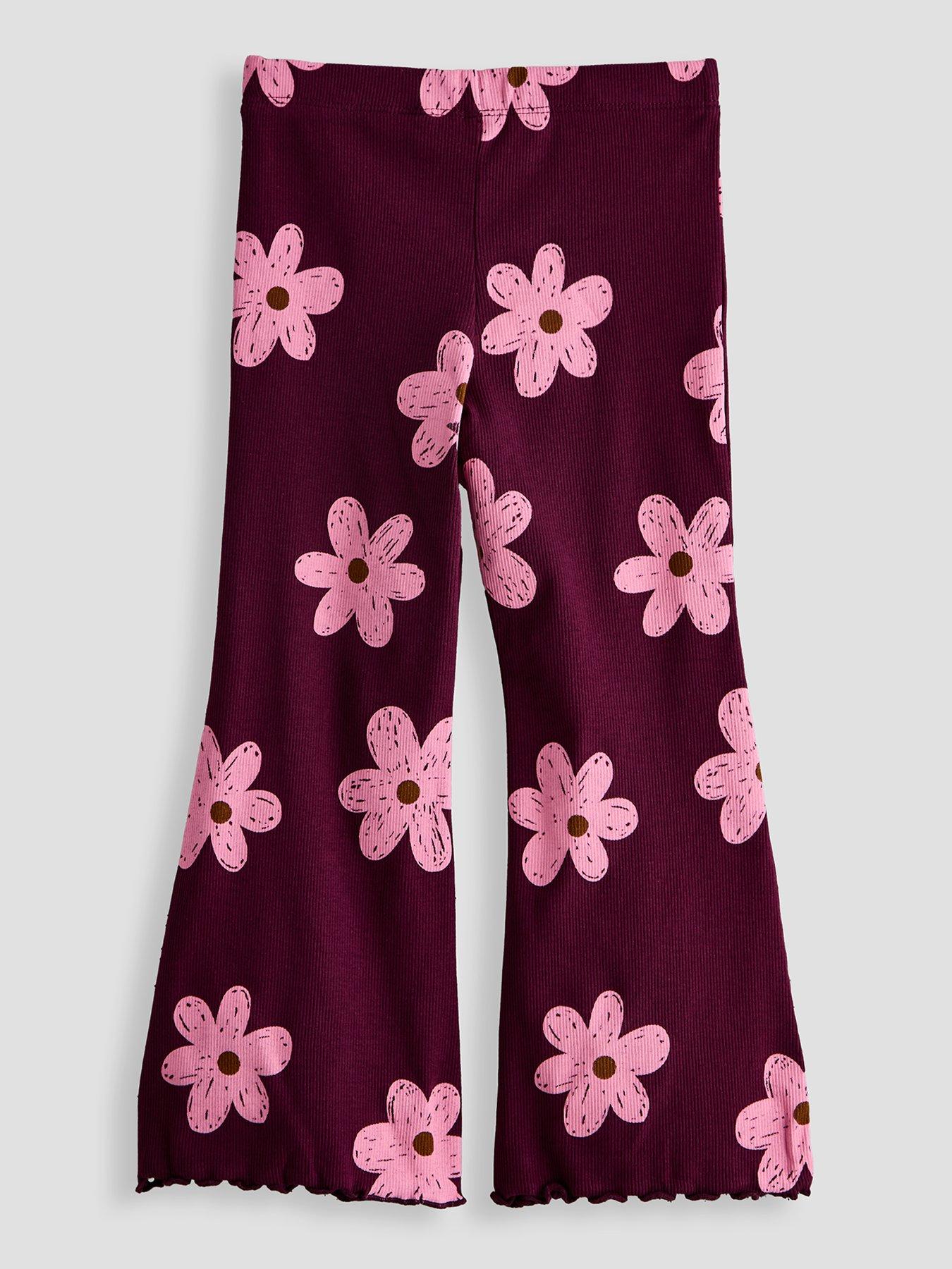 Image 2 of 4 of The Very Collection Girls Floral Rib Flare Legging
