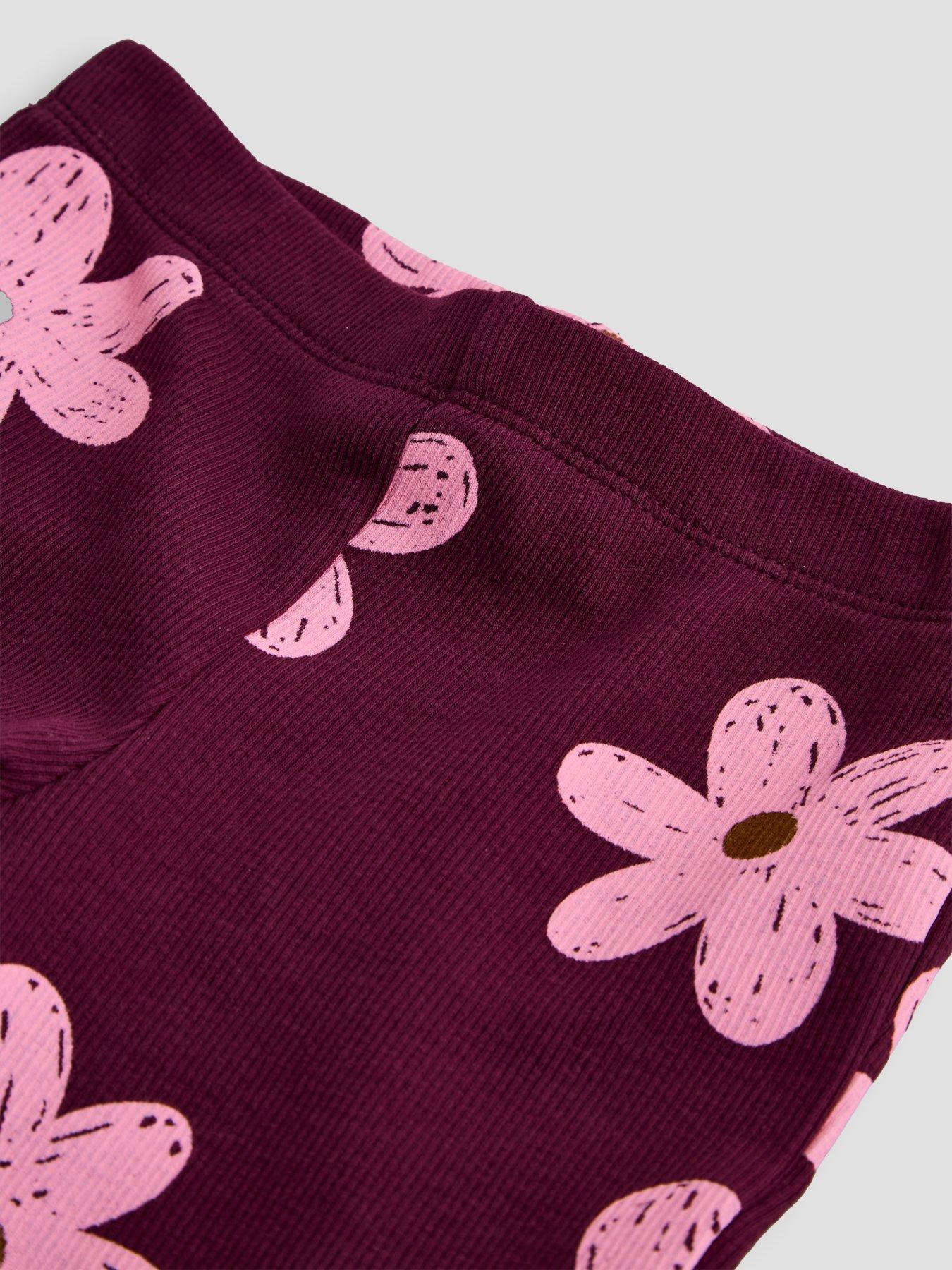 Image 3 of 4 of The Very Collection Girls Floral Rib Flare Legging