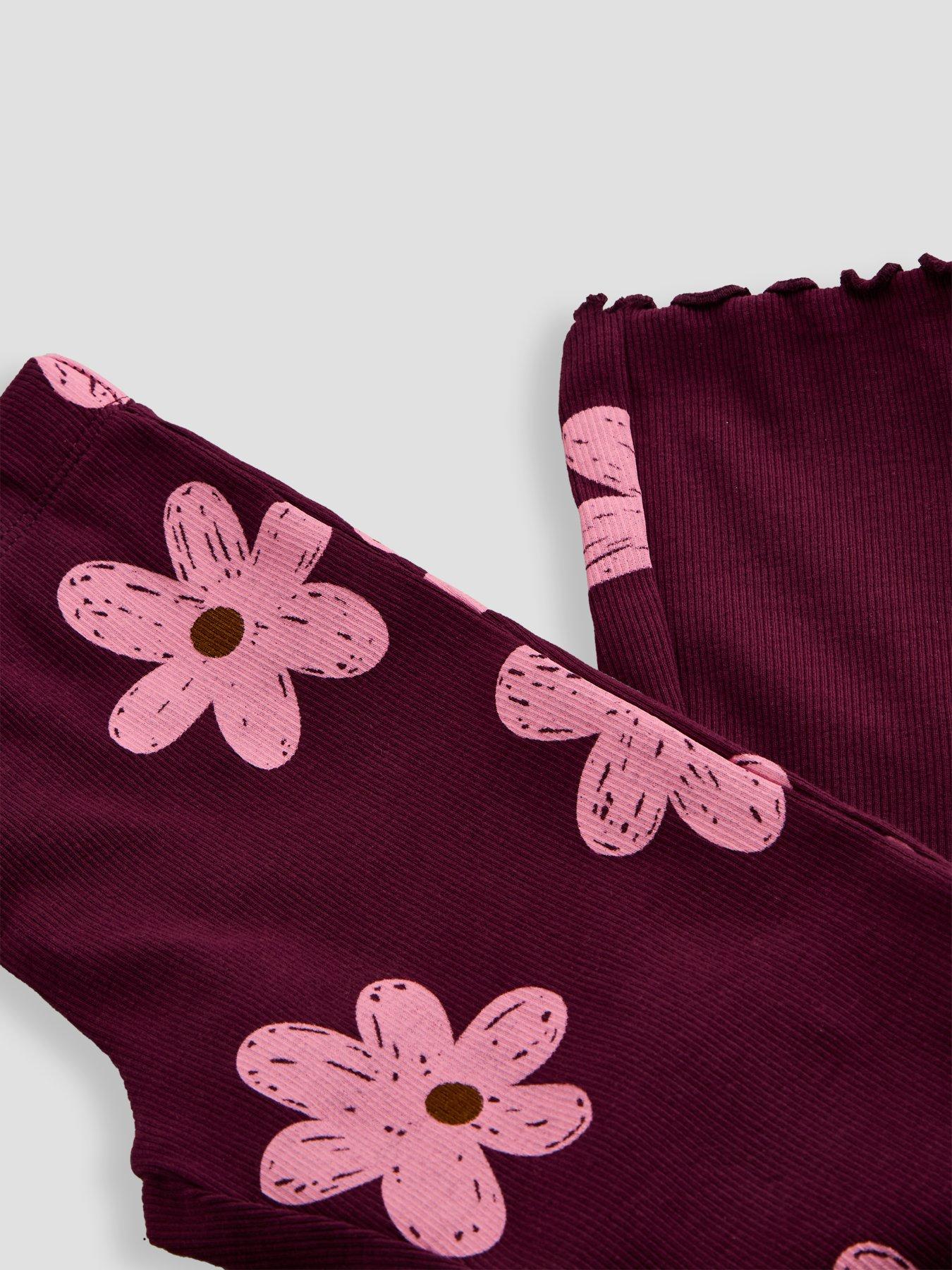 Image 4 of 4 of The Very Collection Girls Floral Rib Flare Legging