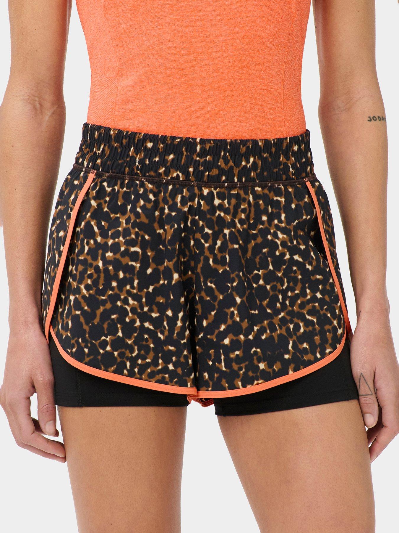 Image 1 of 5 of Sweaty Betty Womens Training Get Set 2-In-1 Multi-Train Shorts Contrast Binding - Brown